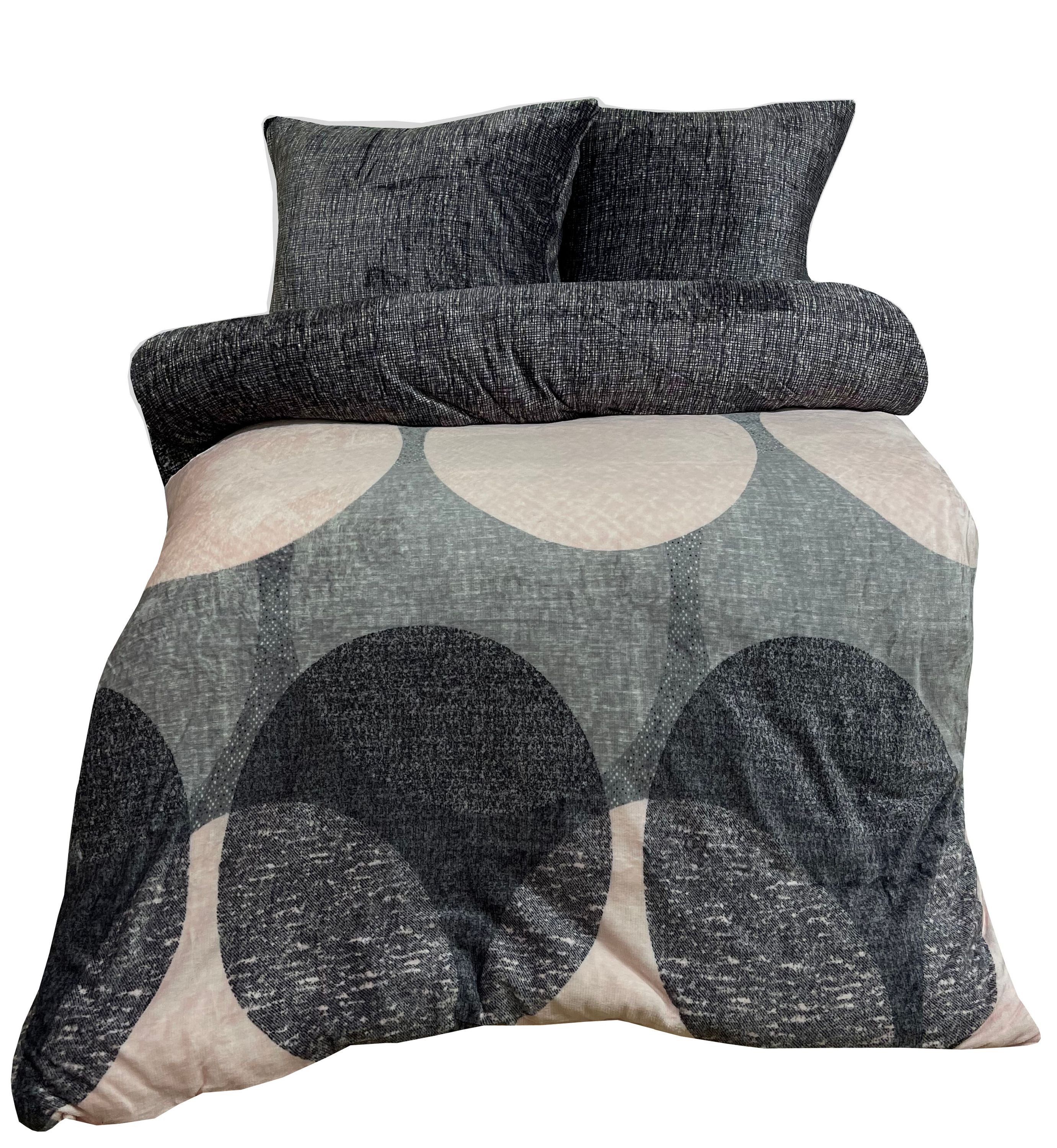 Leonado Vicenti Bettwäsche Winter Teddy Plüsch, Fleece, 2 teilig, Flauschig warmes Cashmere Touch, meliert