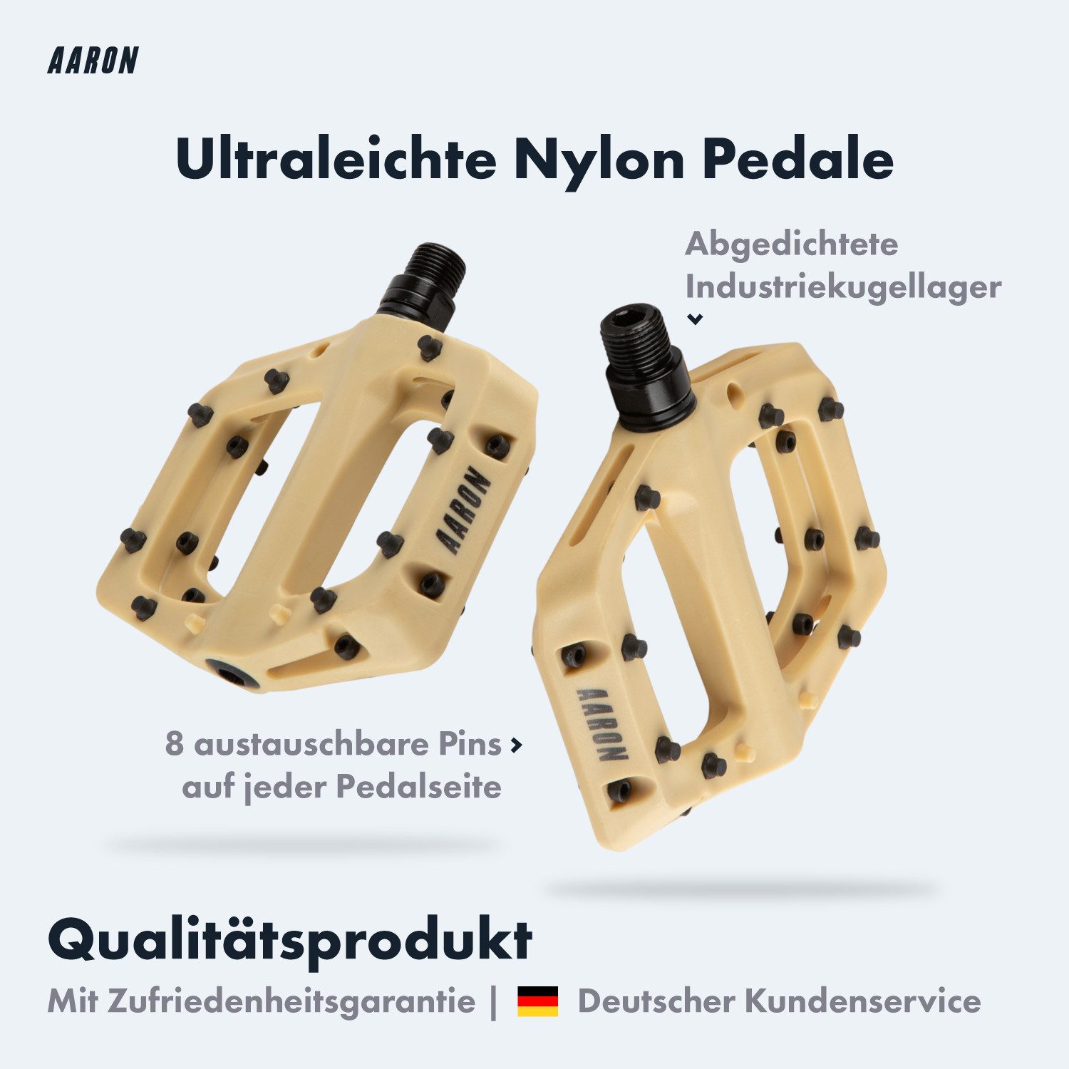 AARON Fahrradpedale Dirt MTB Pedale - Ultraleicht mit austauschbaren Pins