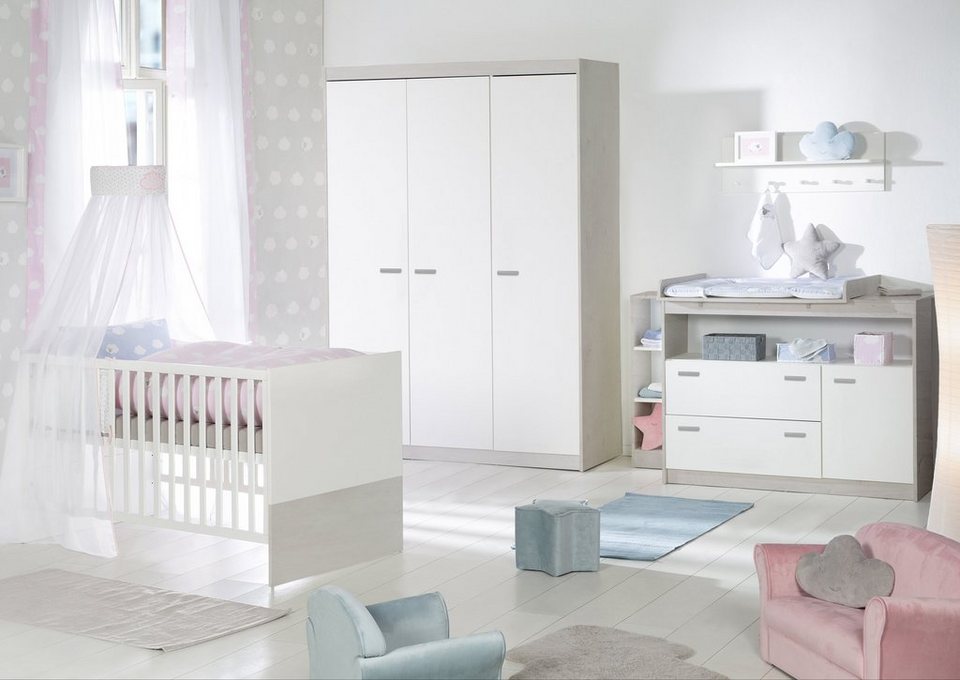 Roba Babyzimmer Komplettset Julia Set 3 St Mit Kinderbett Schrank Und Wickelkommode Online Kaufen Otto Kinderbett Und Schrank