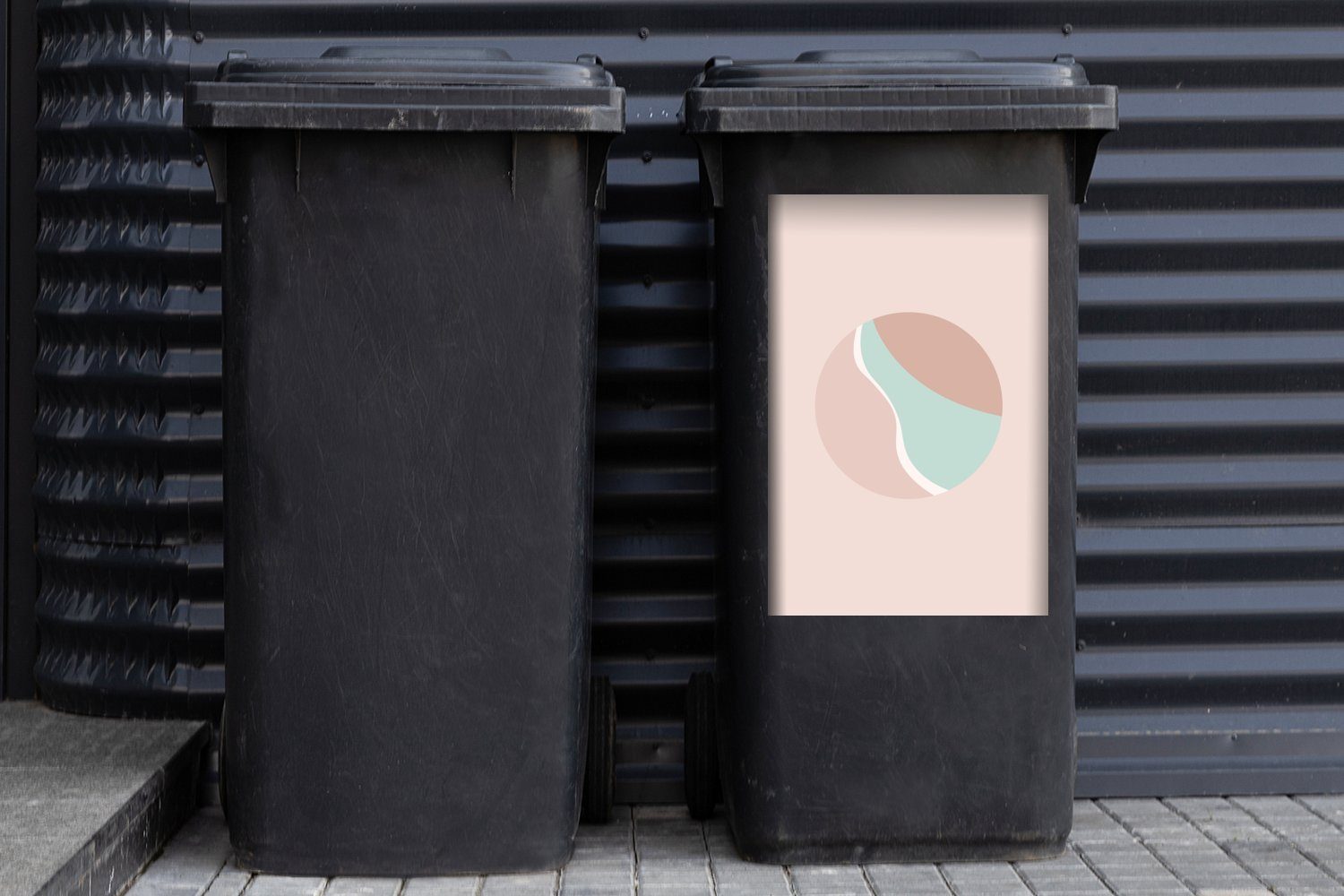 Container, - (1 Abstrakt Abfalbehälter - MuchoWow Mülleimer-aufkleber, Meer Sommer Sticker, Wandsticker St), Mülltonne,