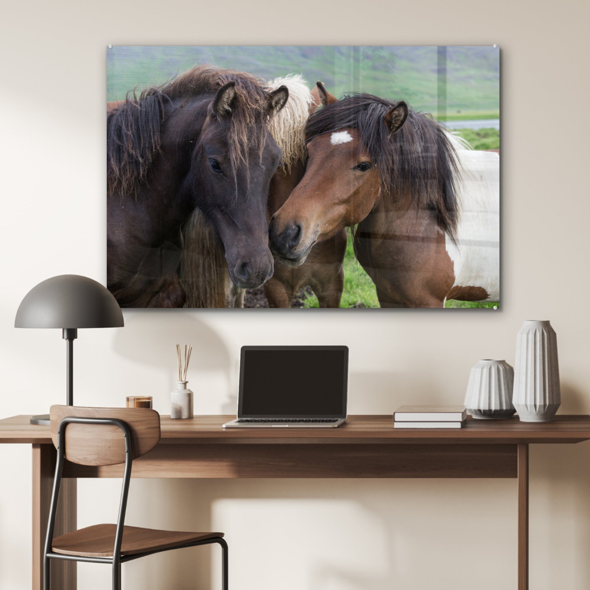 Acrylglasbild - MuchoWow & Acrylglasbilder Wohnzimmer Tiere Braun, - St), (1 Pferde Schlafzimmer