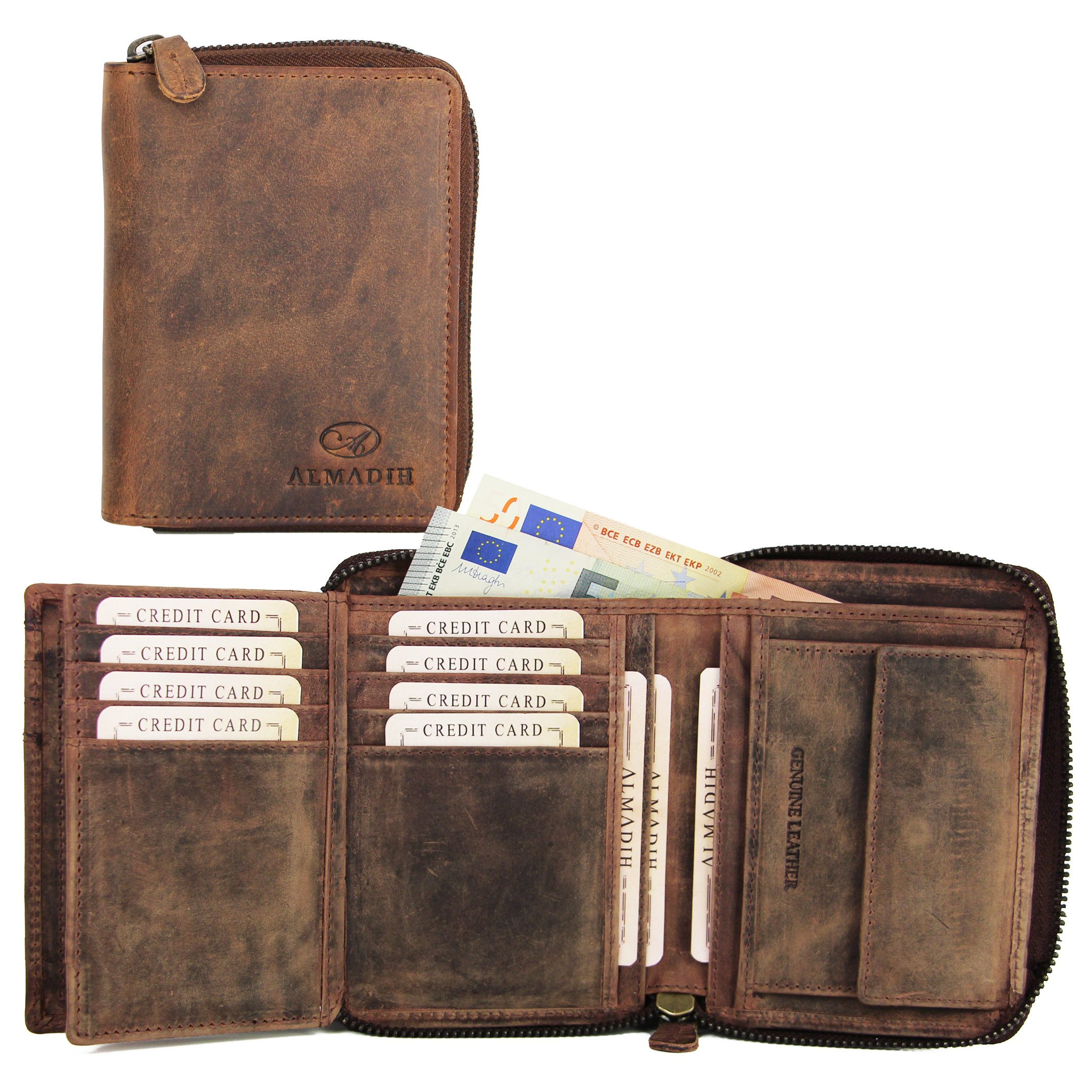 ALMADIH Brieftasche Leder P2H-RV Portemonnaie RFID-Schutz günstig online kaufen