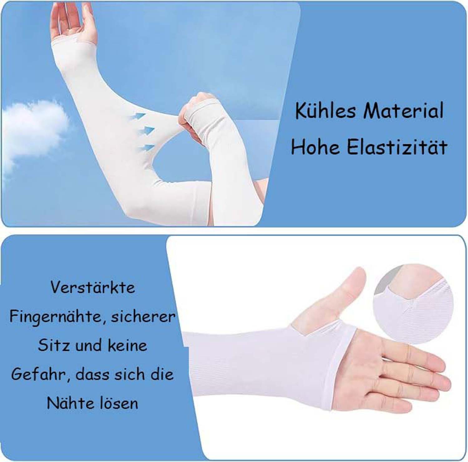 Bwecuy Armlinge 6 Paar Ärmlinge Damen Herren, UV Schutz UPF50+ Sonnenschutz (6-St) – Bild 4 von 5