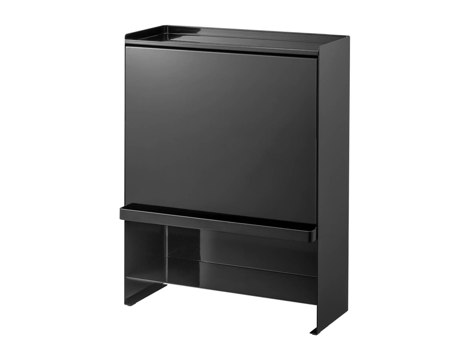 Yamazaki Küchenregal Tower Gewürzregal stehend Metall schmal mit 3 Ebenen und Ablage oben, platzsparend, als Gewürz- und Aufbewahrungsregal in der Küche, Metall