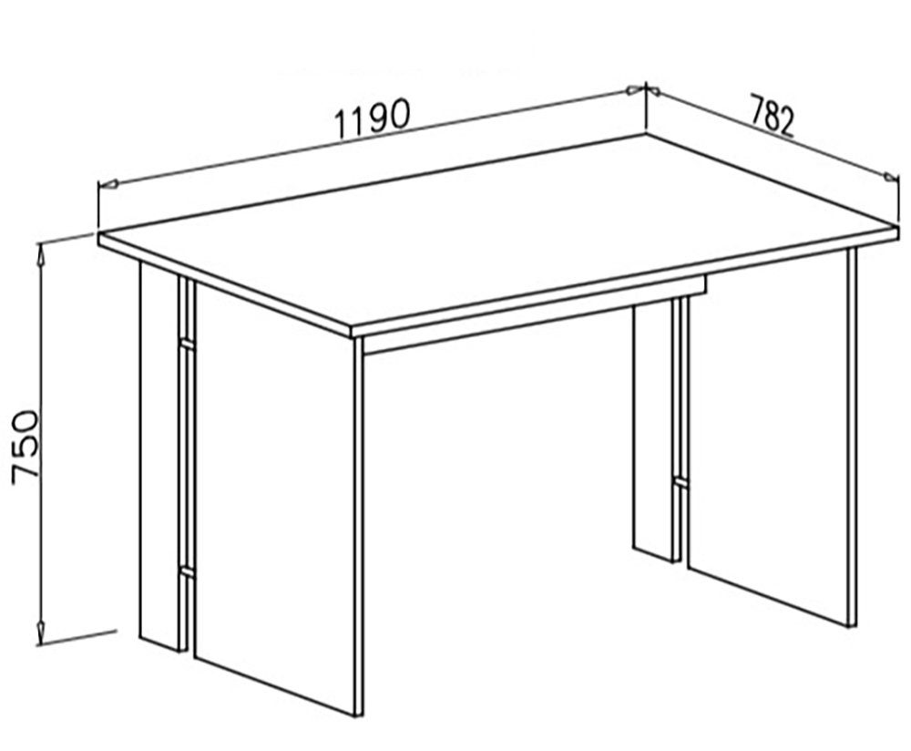 in Eiche, Domando Schreibtisch Schreibtisch Breite Piombino 119cm Sonoma