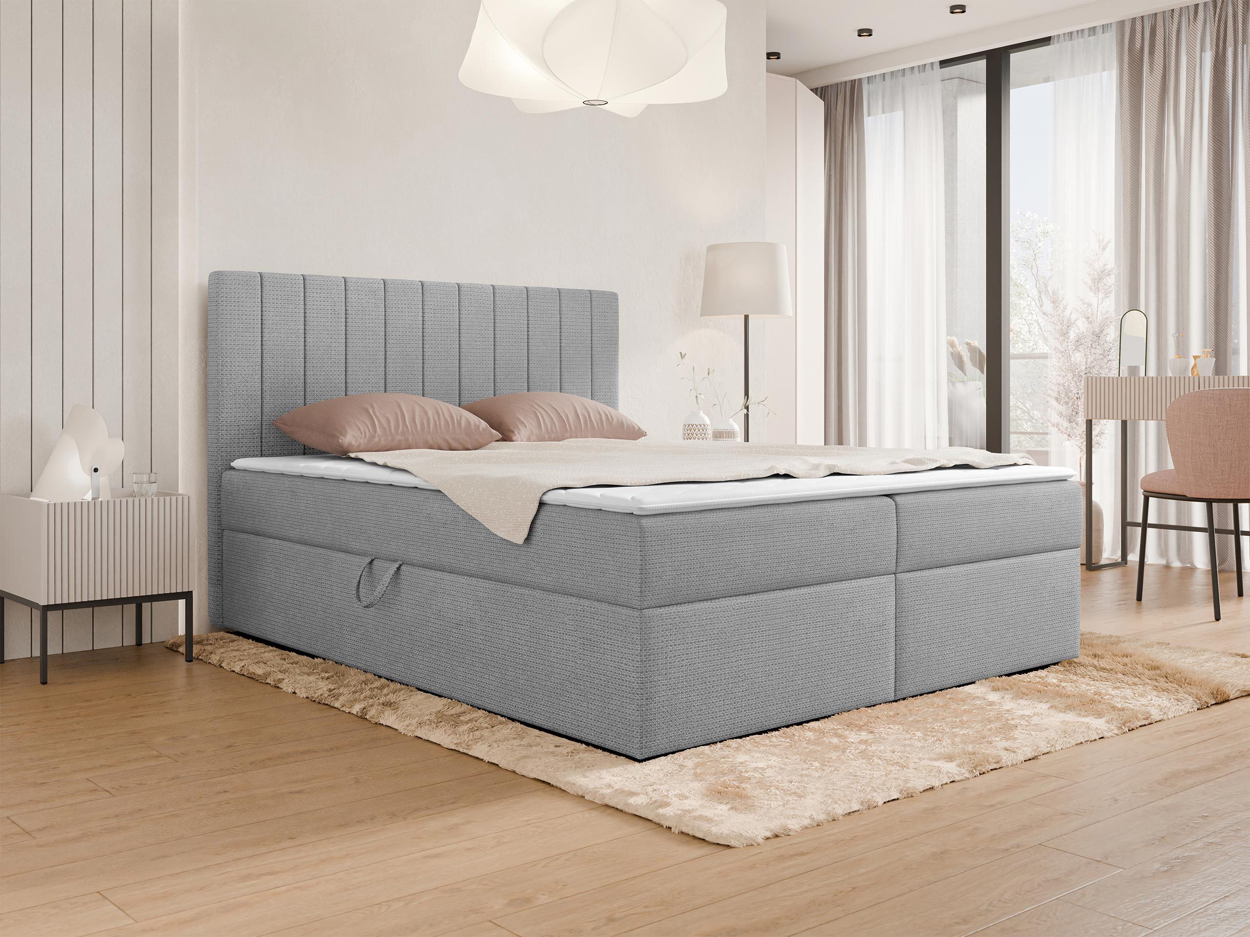 MIRJAN24 Boxspringbett Everest (mit zwei Bettkästen), Topper, Bonellfederkern H3, 140/160/180x200 cm
