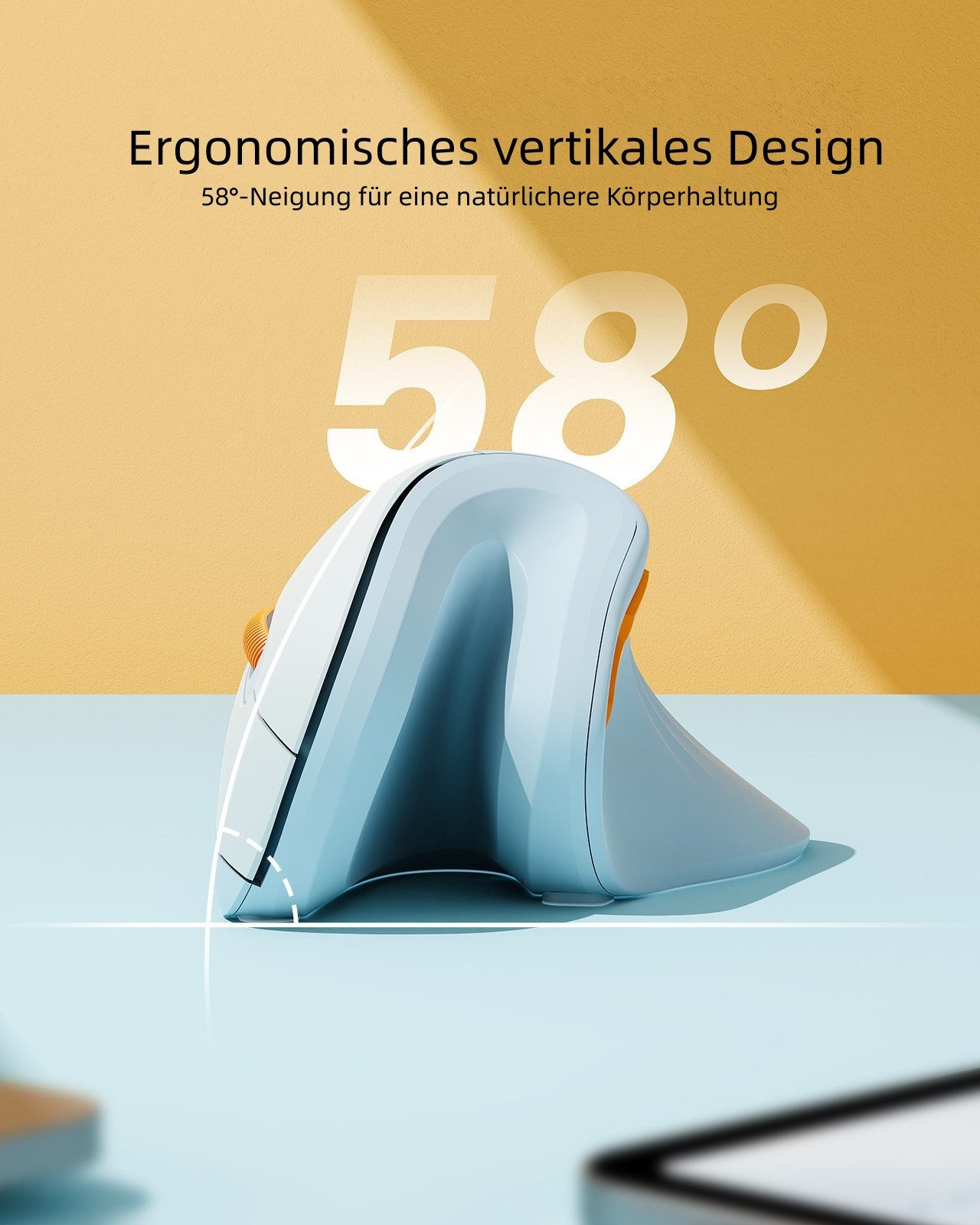 Seenda Ergonomische Maus - Bluetooth und USB Kabellos Maus (Bluetooth, Funk, BT4.0 & 2,4G)