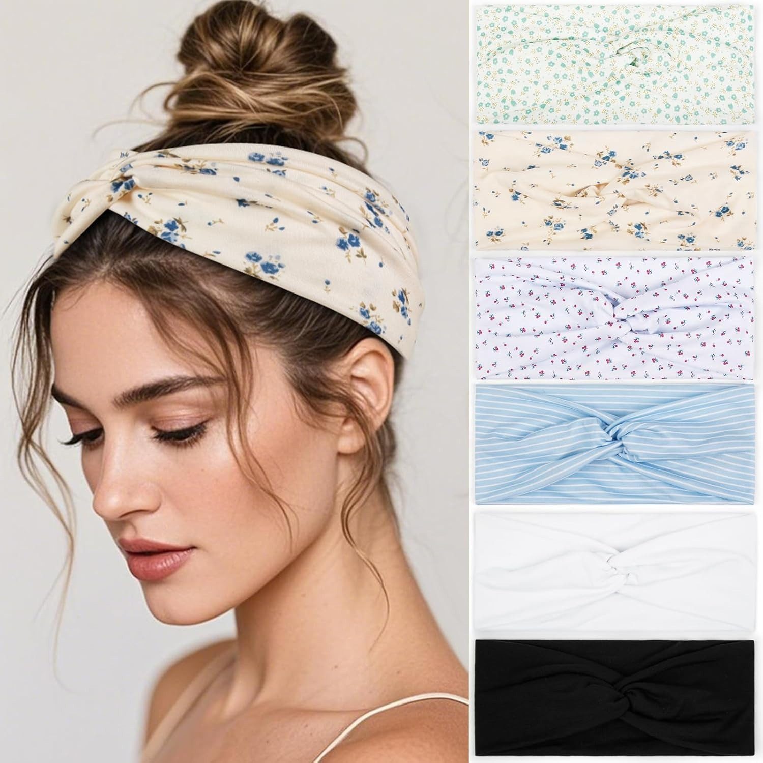 nsihing Haargummi Rutschfestes Damen-Haargummi, modisches geflochtenes Haarband, 6-tlg., geeignet für Yoga, Fitness, Sport, Laufen und das Fitnessstudio