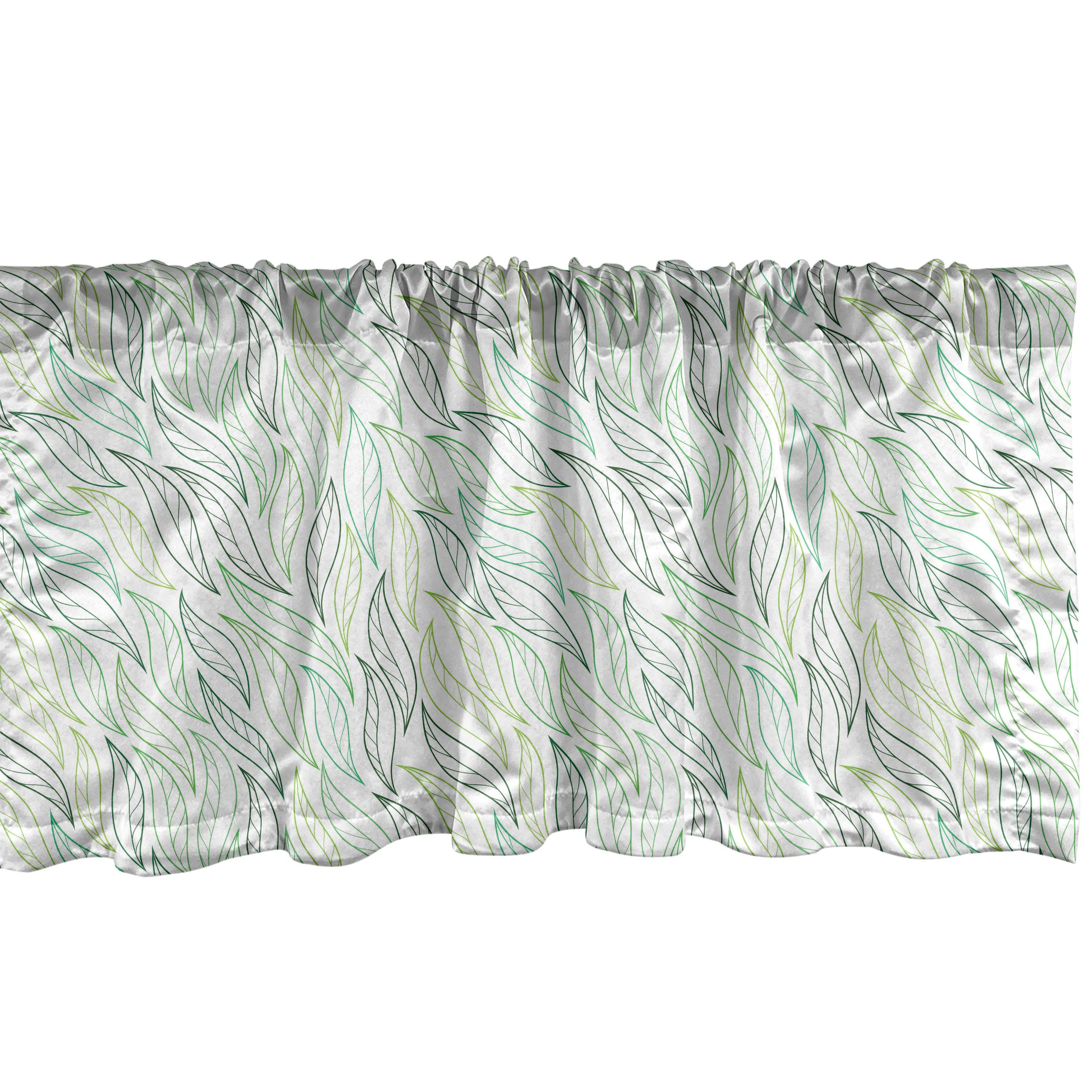 Scheibengardine Vorhang Volant für Küche Schlafzimmer Dekor mit Stangentasche, Abakuhaus, Microfaser, Natur Moderne Blatmustern