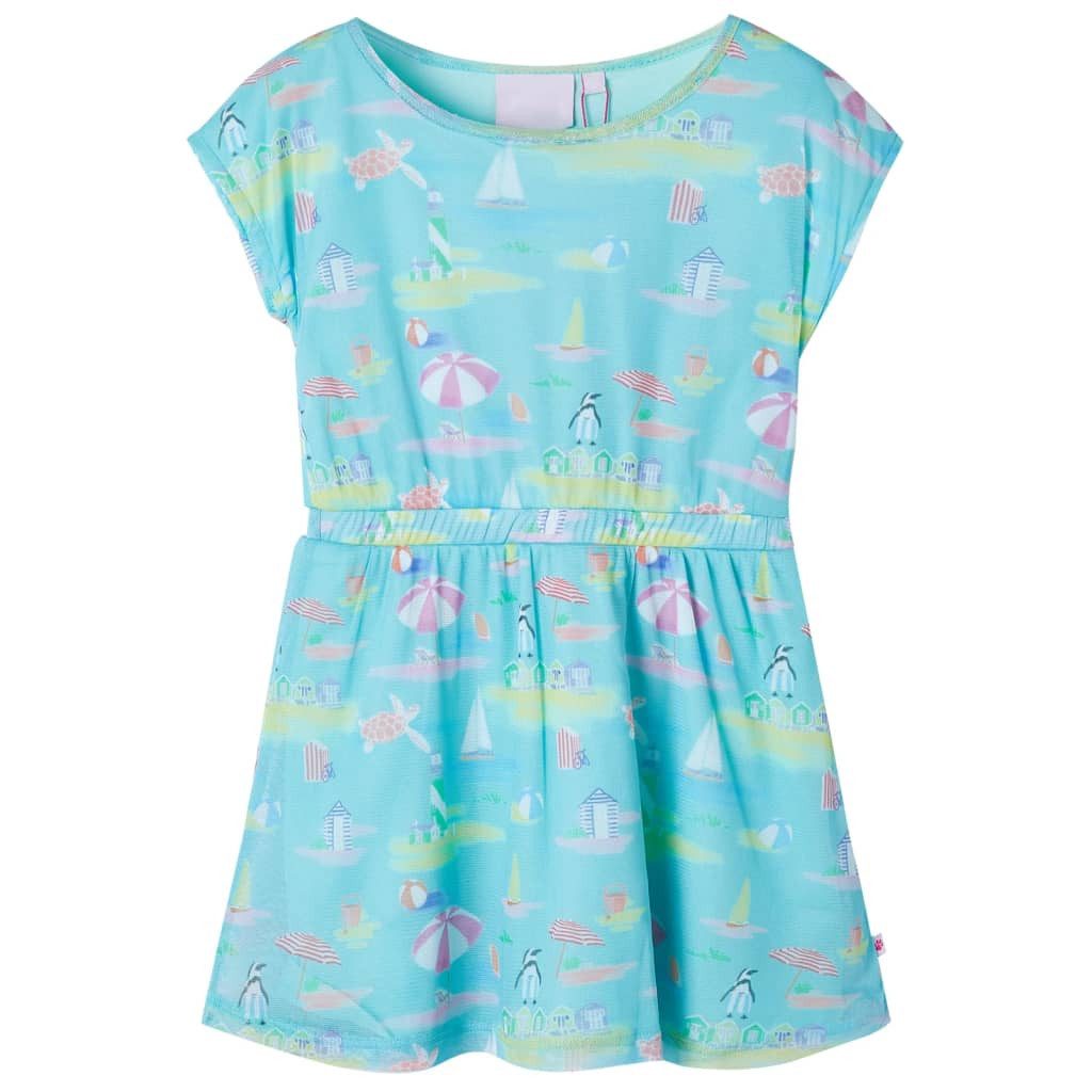 Druckkleid Kinderkleid Hellblau 140