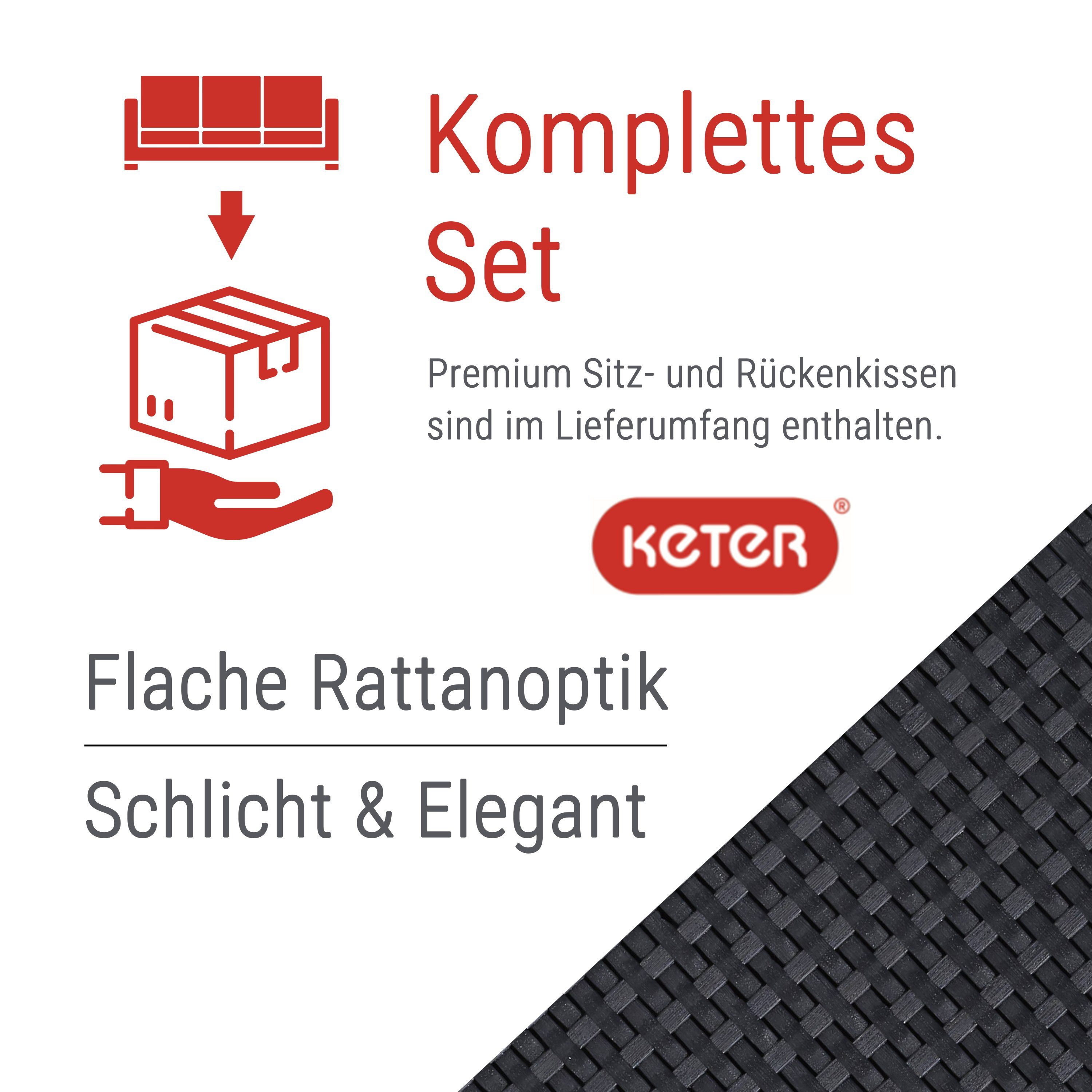 Keter Gartensessel Keter Riviera / Provence Premium Panama Sessel anthrazit, Outdoor