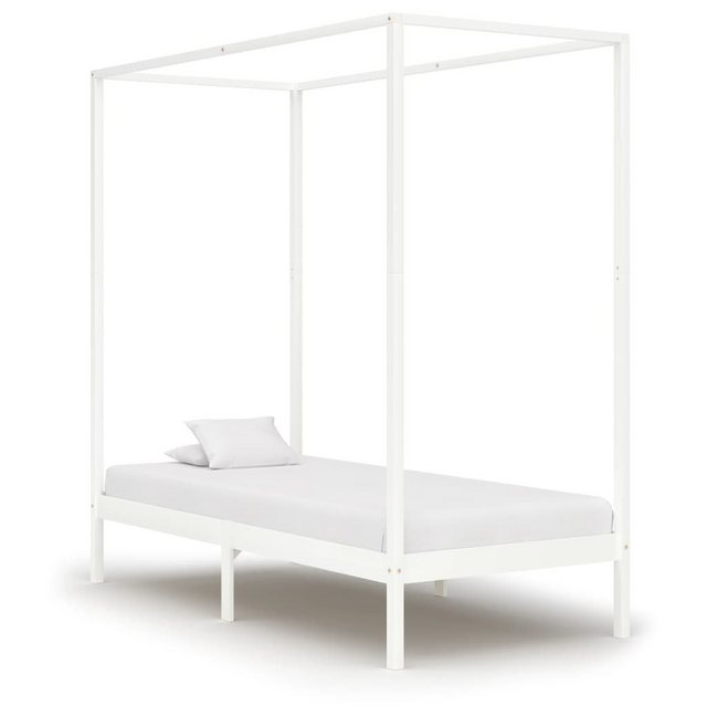 furnicato Bettgestell Himmelbett-Gestell Weiß Massivholz Kiefer 100 x 200 c günstig online kaufen
