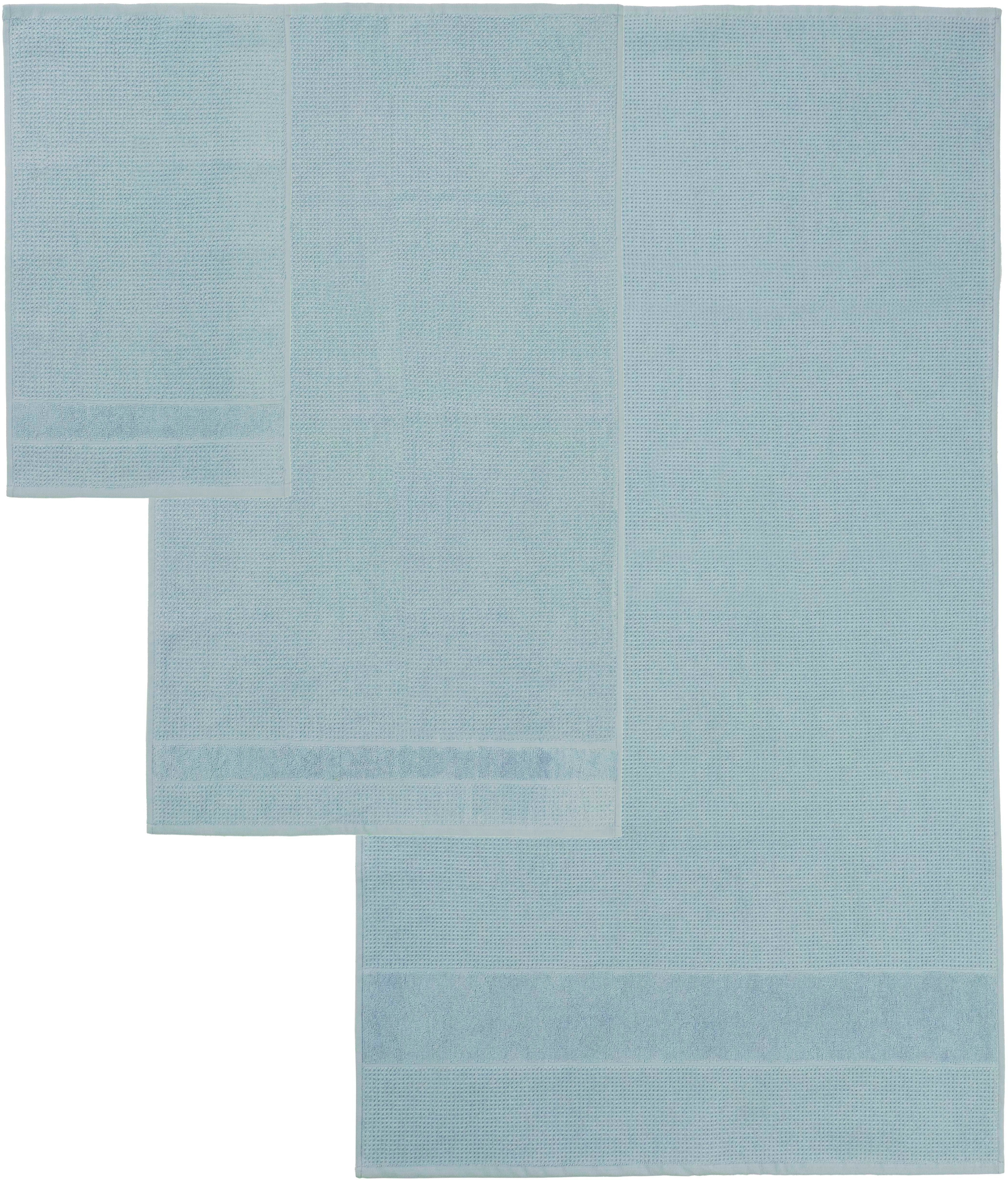 OTTO home Handtuch Set Kimi, Duschtuch, Handtücher und Gästetücher, Walkfrottee (Set, 5-St), 100% Baumwolle, einfarbig, weich, mit Bordüre, besondere Struktur