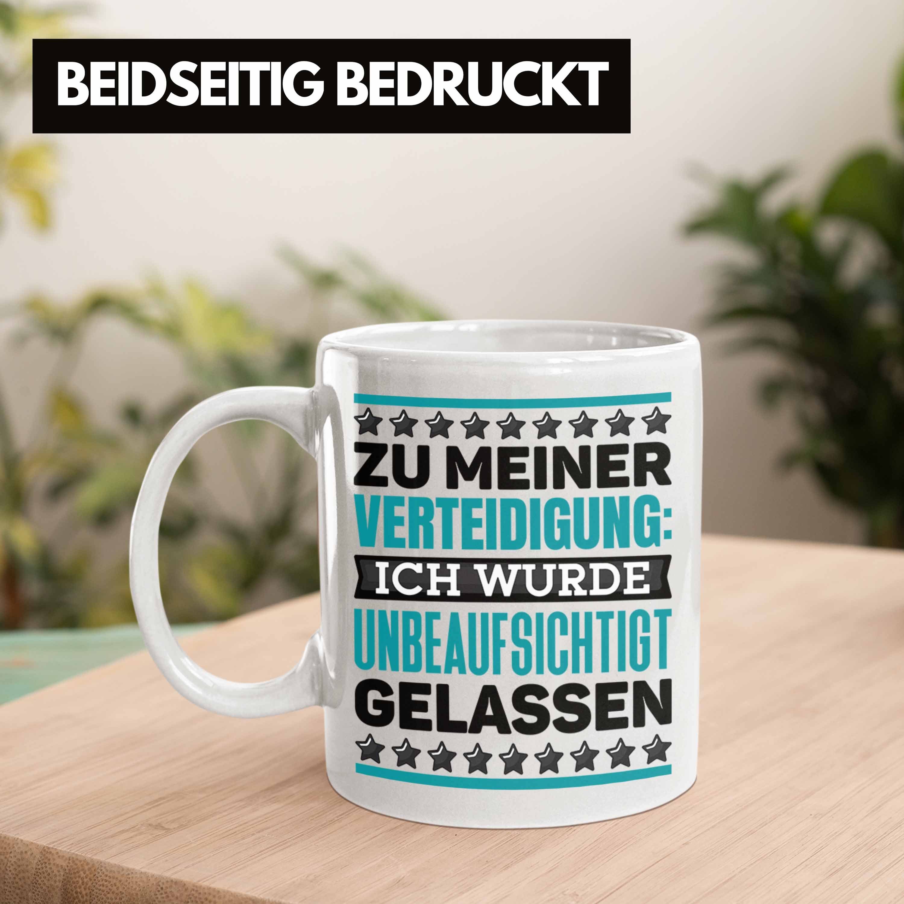 Tasse Zu Tasse Ich Verteidigung Beinahe Lustiger Trendation Kaffee-Becher Spruch Meiner Weiss