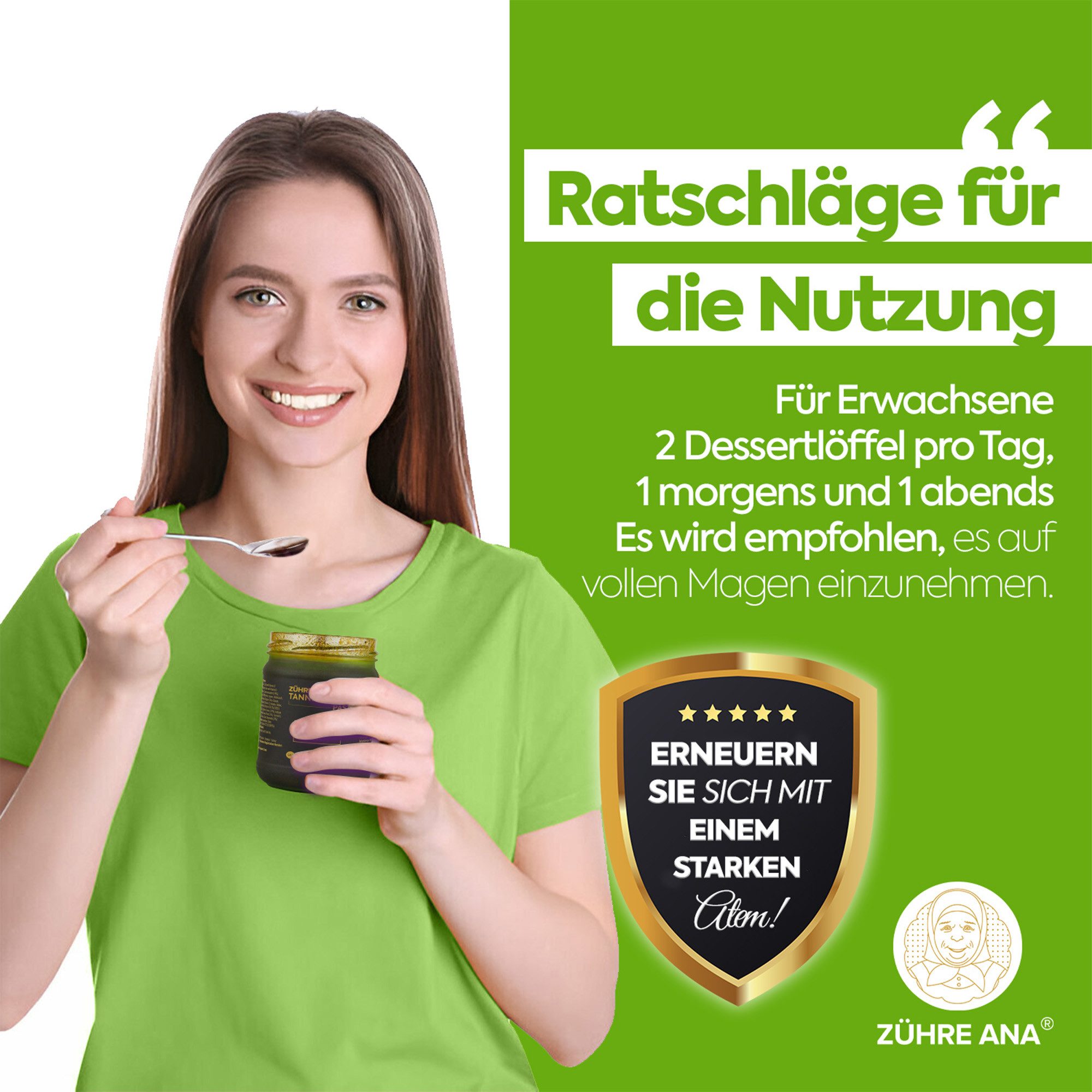 Zühre Ana® Tannenzapfenpaste– Pflanzliche Unterstützung, inspiriert von der Natur Paste, 240 g, Johannisbrot-Sirup, Andız-Sirup, Vitamin C, D3