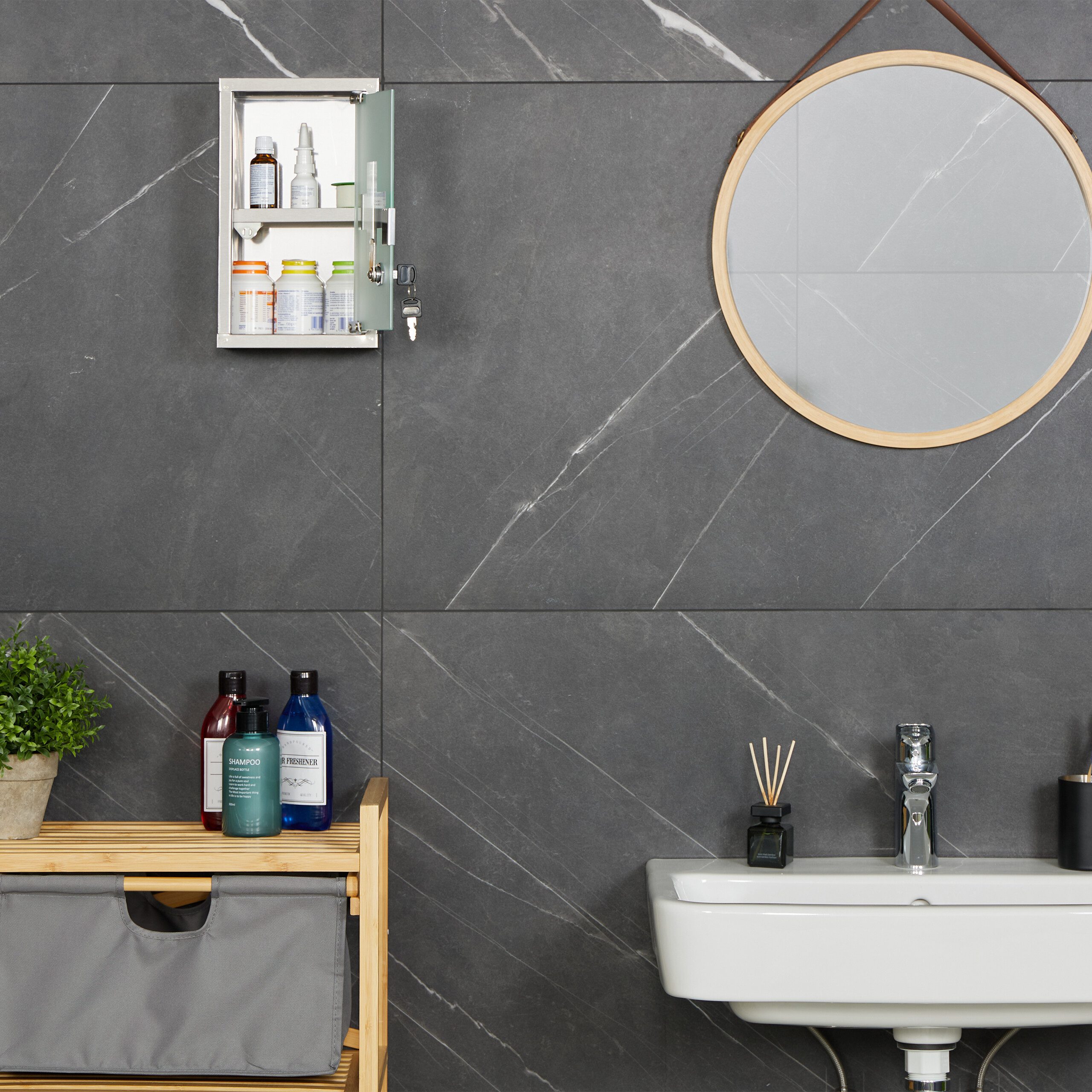 relaxdays Medizinschrank Abschließbarer Medizinschrank Edelstahl günstig online kaufen