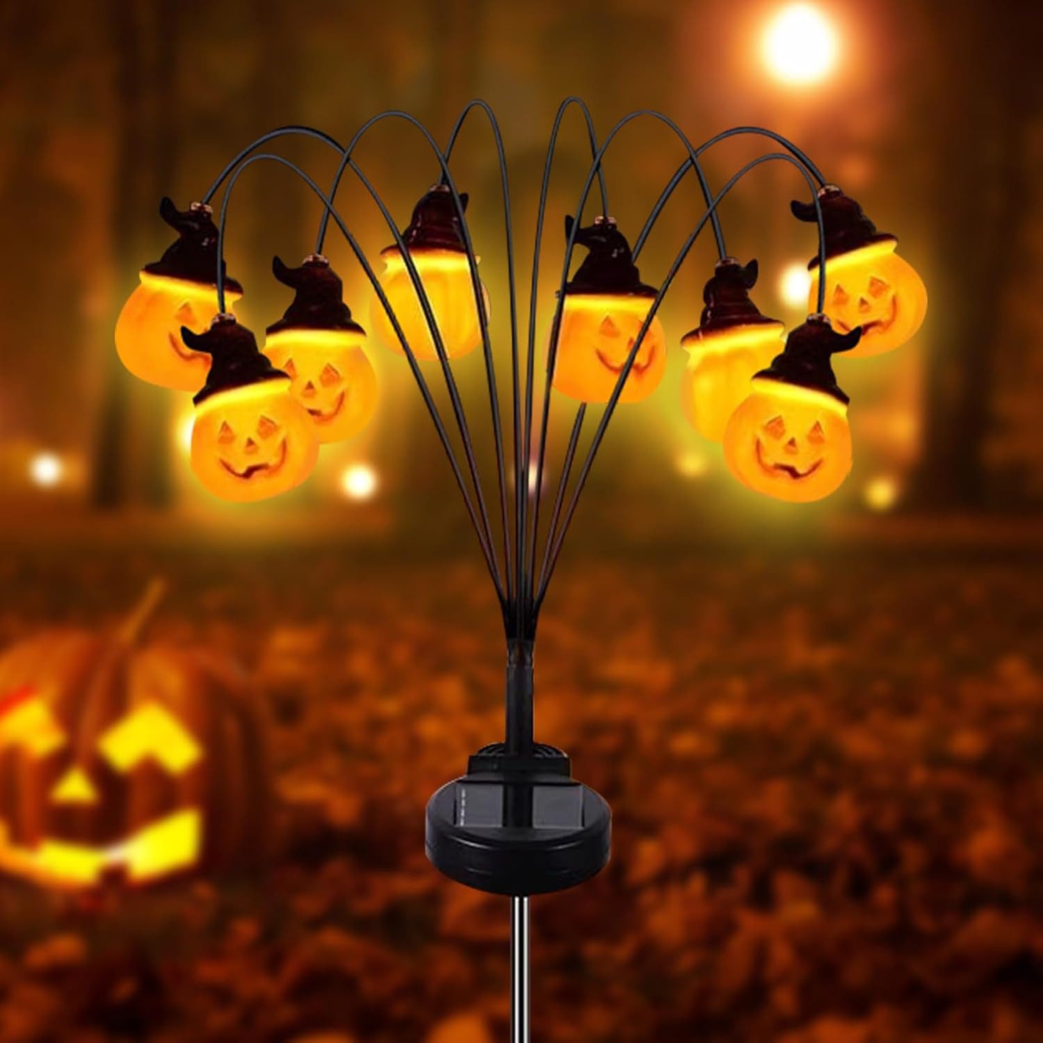 VIVIHEYDAY Gartenleuchte Solarlampen für Außen Garten 1/2 Stück, 8 LED Kürbis Solarleuchten, für Außen mit Warmweißem Licht, IP65 Wasserdicht, Halloween Garten-Deko für Pathway Yard