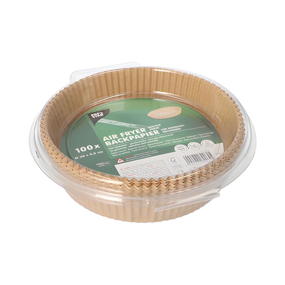 PAPSTAR Backpapier Backpapiere Ø 20 cm, 4,5 cm braun für Heißluftfritteusen 1000 Stk