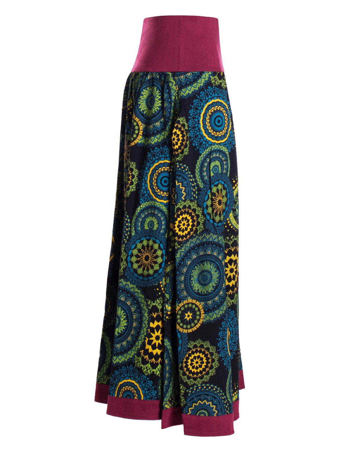 Vishes Maxirock Langer Damen Herbst-Rock Herbströcke Bunt mit Mandalas bedruckt Hippie, Festival, Boho Style