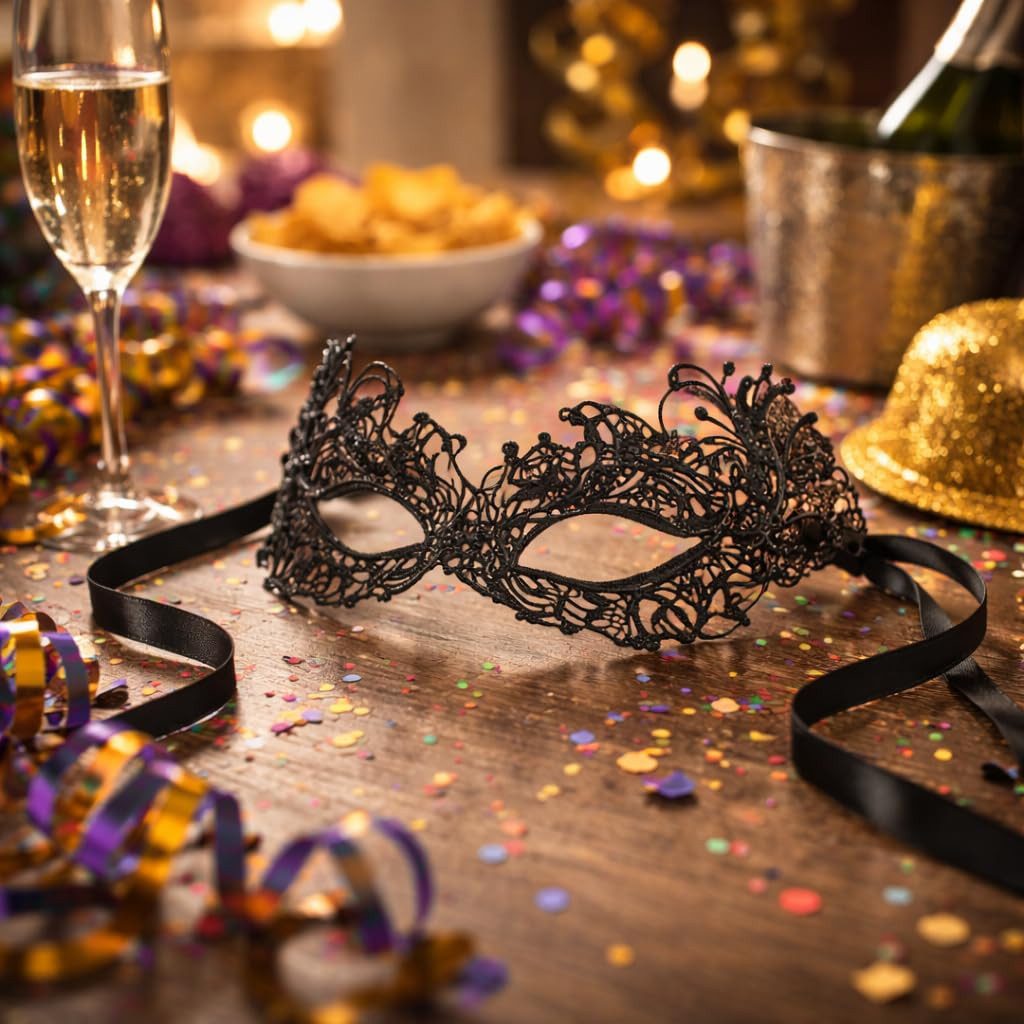 TK Gruppe Verkleidungsmaske Augenmaske – Gothic & Venezianisch Spitze Maske – Fasching & Karneval