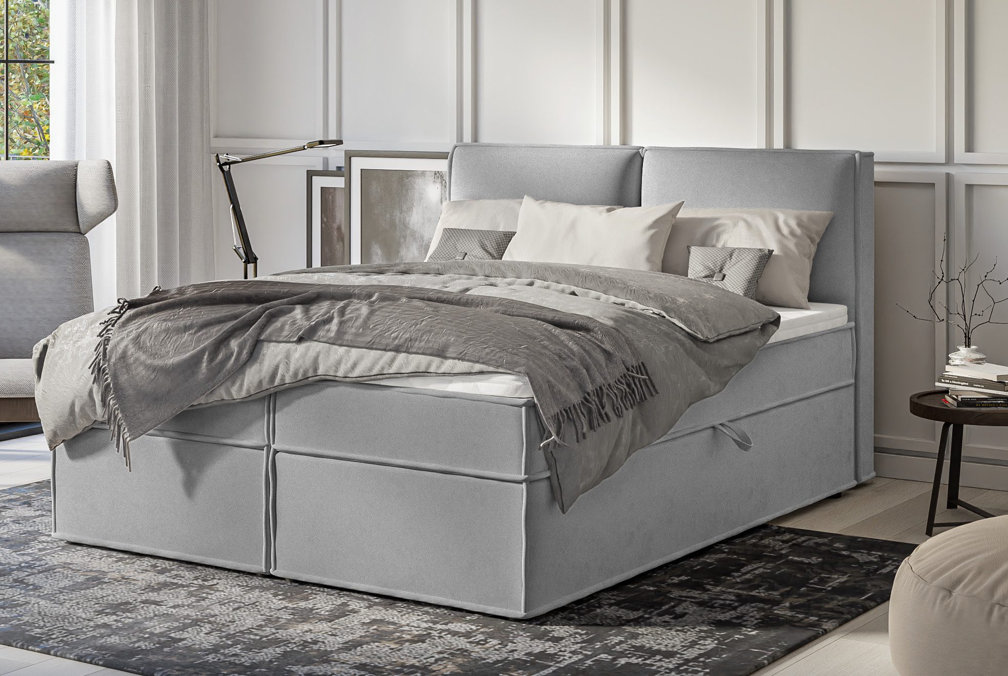 S-Style Möbel Boxspringbett Plaza mit Topper günstig online kaufen