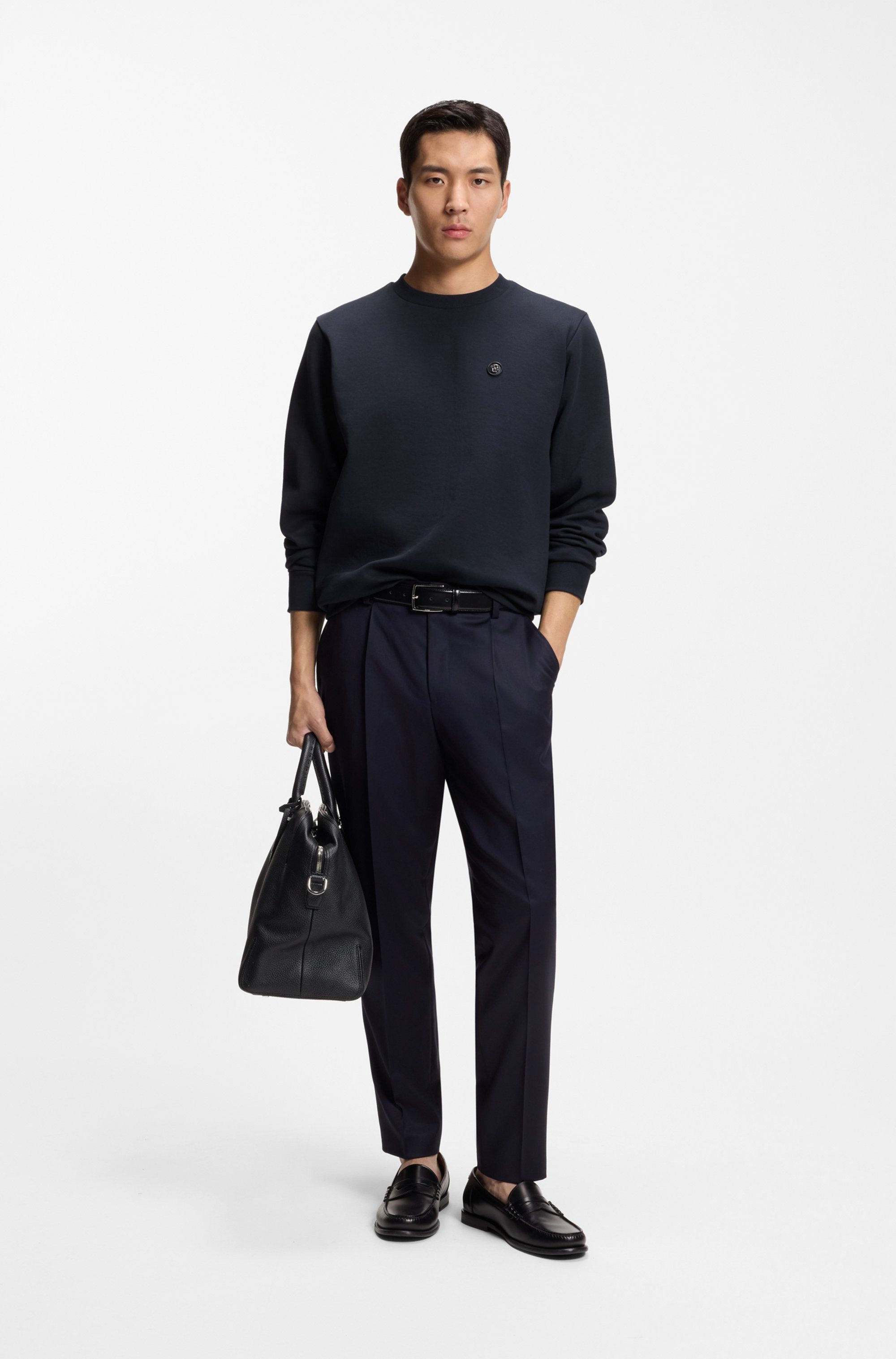 BOSS Sweatshirt C-Sharpe Regular Fit, Baumwollmix, Rundhalsausschnitt