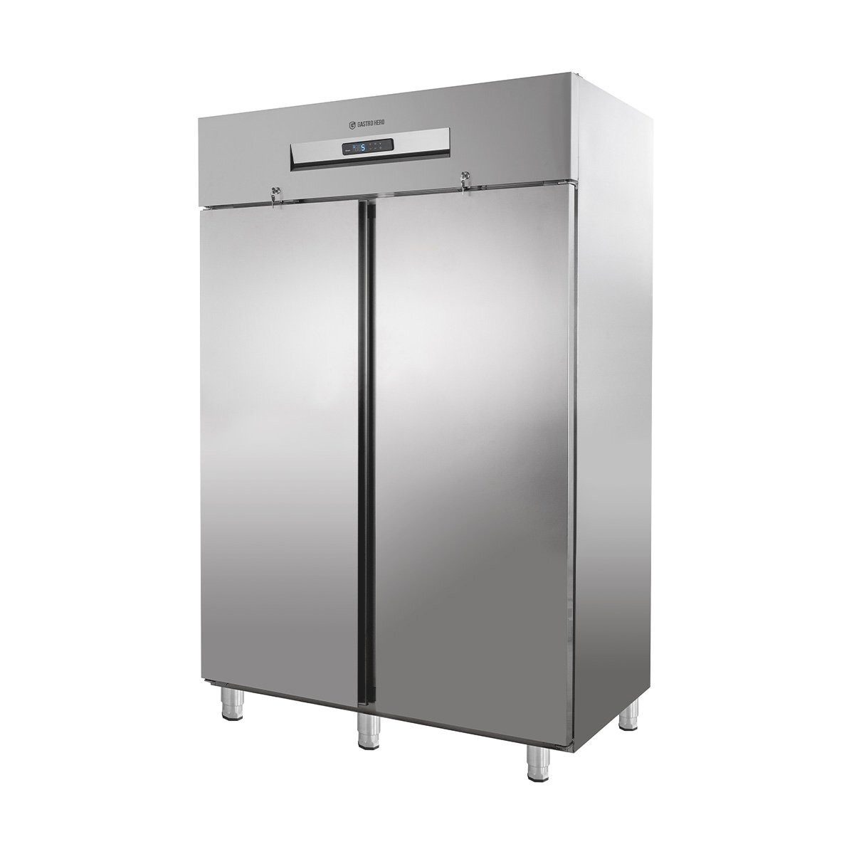 GastroHero Gefrierschrank Tiefkühlschrank 1168 Liter, Edelstahl, GN 2/1, 2 Türen, Gastronomie TKSN-PROFI1400, 202.5 cm hoch, 138 cm breit