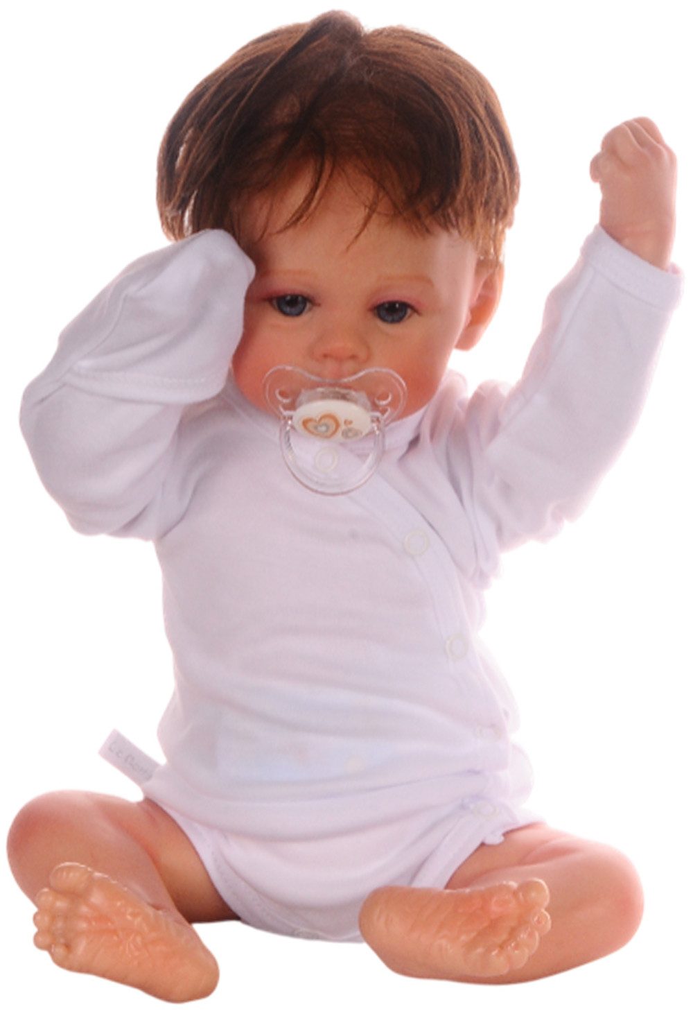 La Bortini Body Wickelbody mit Kratzschutz Baby Langarmbody in Weiß aus reiner Baumwolle, 44 50 56 62 68 74 80 86 92 98 104 110