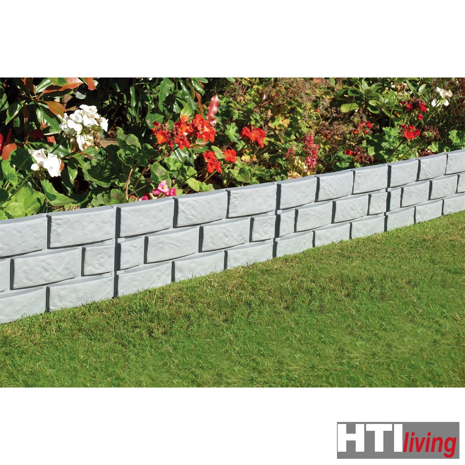 HTI-Living Beetumrandung Beeteinfassung Steinmauer Grau Nessa, LxH: 45x29 cm, Set, 4 Module, Beetbegrenzung Beetumrandung – Bild 3 von 4
