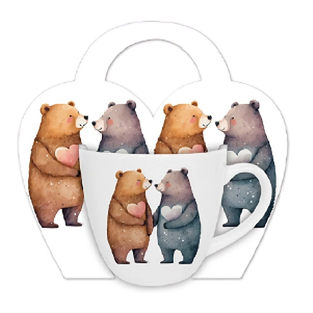 Duo-Gift Tasse Vintage Duo Tasse Bears 460 ml mit Geschenkschlaufe, Vintage Duo Tasse Bears 460 ml mit Geschenkschlaufe