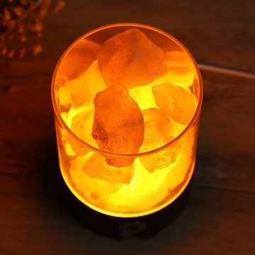 Oneid Salzkristall-Tischlampe Natürliche Salzlampe,USB Salt Range Pakistan Salzkristall Rock Lampe