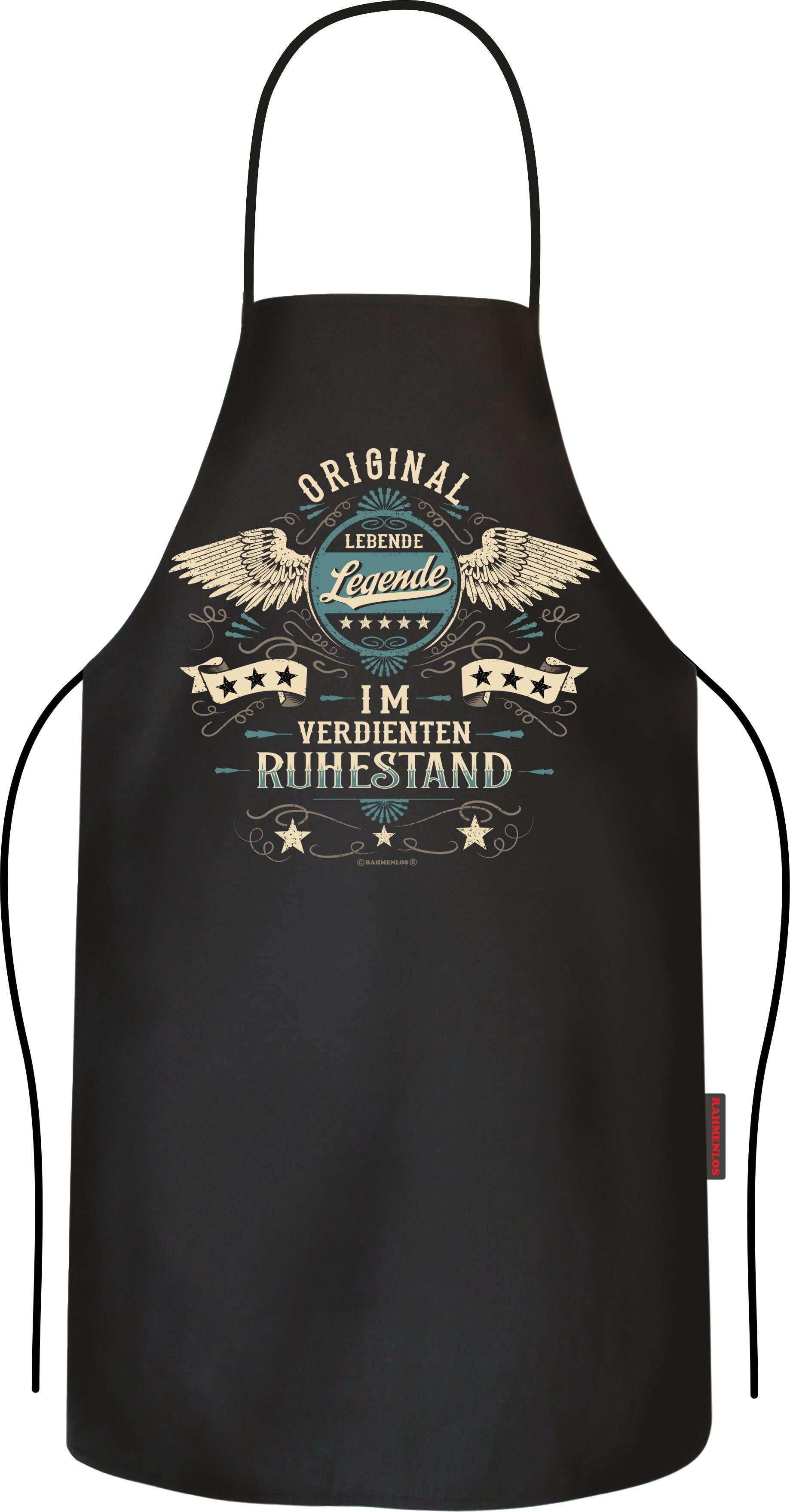 RAHMENLOS® Grillschürze Kochschürze Küchenschürze für Rentner - Legende Ruh günstig online kaufen