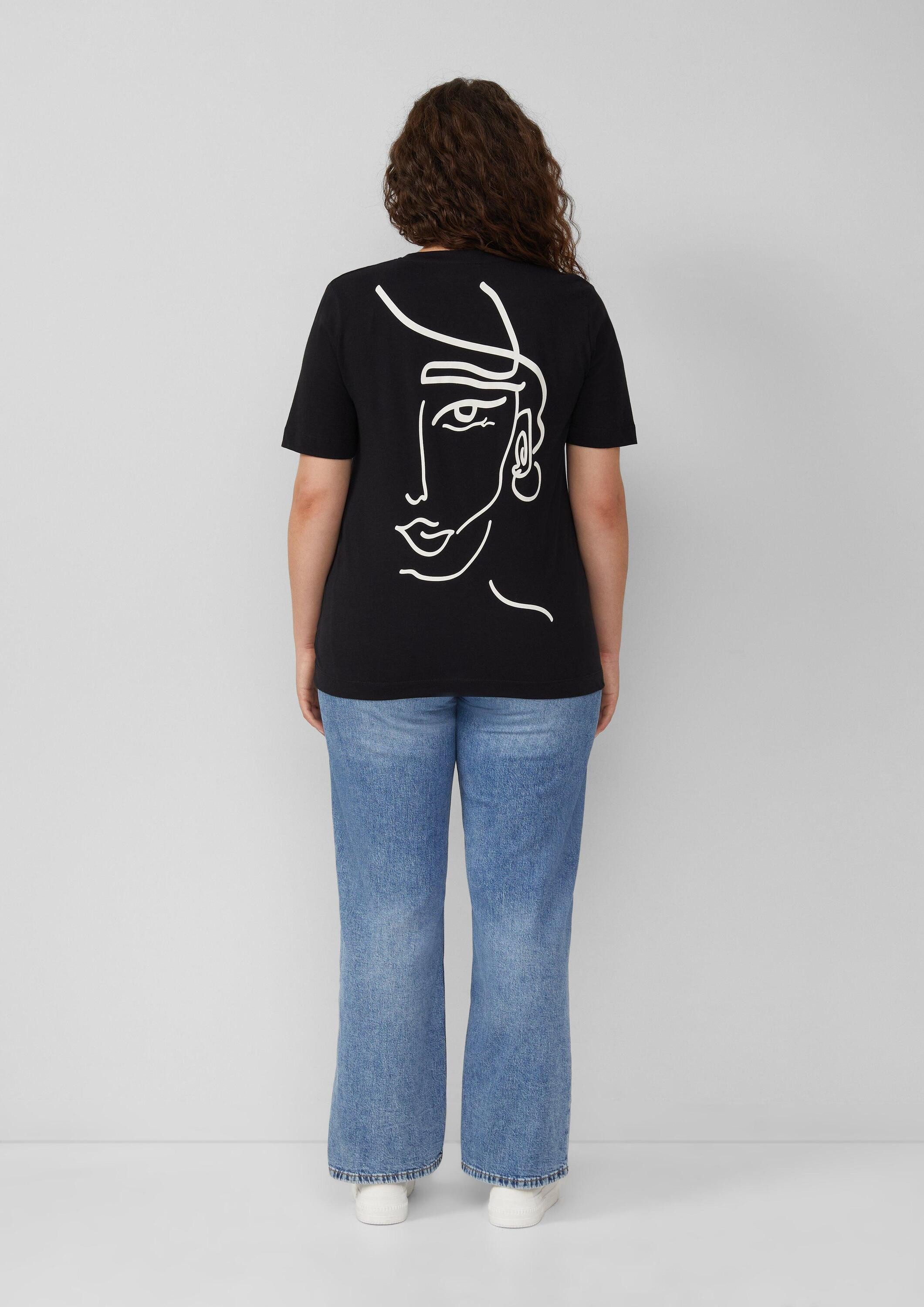 s.Oliver Kurzarmshirt T-Shirt T-Shirt mit Front- und Rückenprint