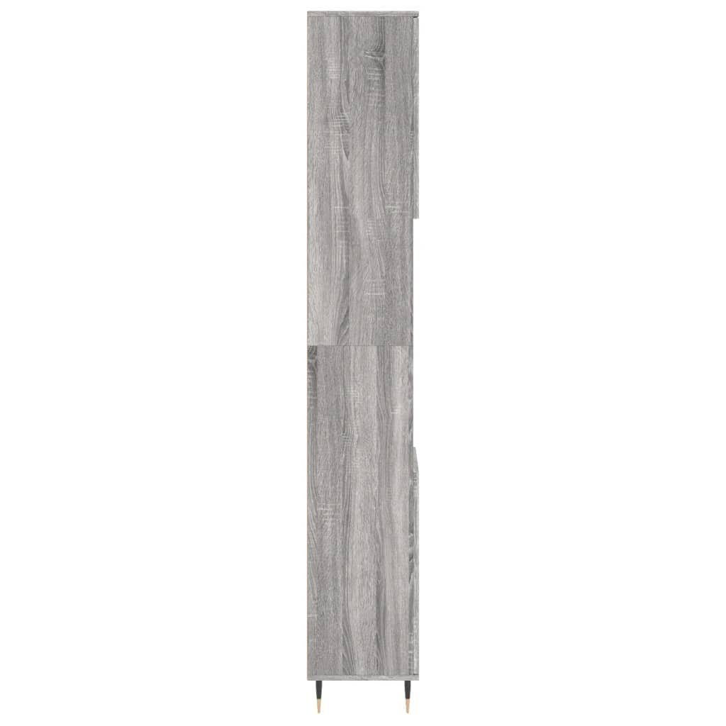 Badschrank Badezimmerspiegelschrank (1-St) Sonoma Grau 30x30x190 Holzwerkstoff vidaXL cm