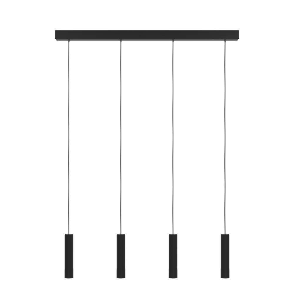 EGLO Hängeleuchte ALMUDAINA Pendellampe, Stahl, IP20, Esstischlampe, Hängelampe, Lampe, LED fest integriert, Warmweiß, Hängeleuchte, L84 x B6 x H110, schwarz, 4X5,4W inkl.