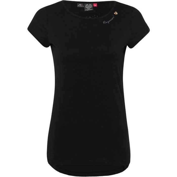 Ragwear T-Shirt MINT B mit Logoschriftzug und Zierknopf-Applikation