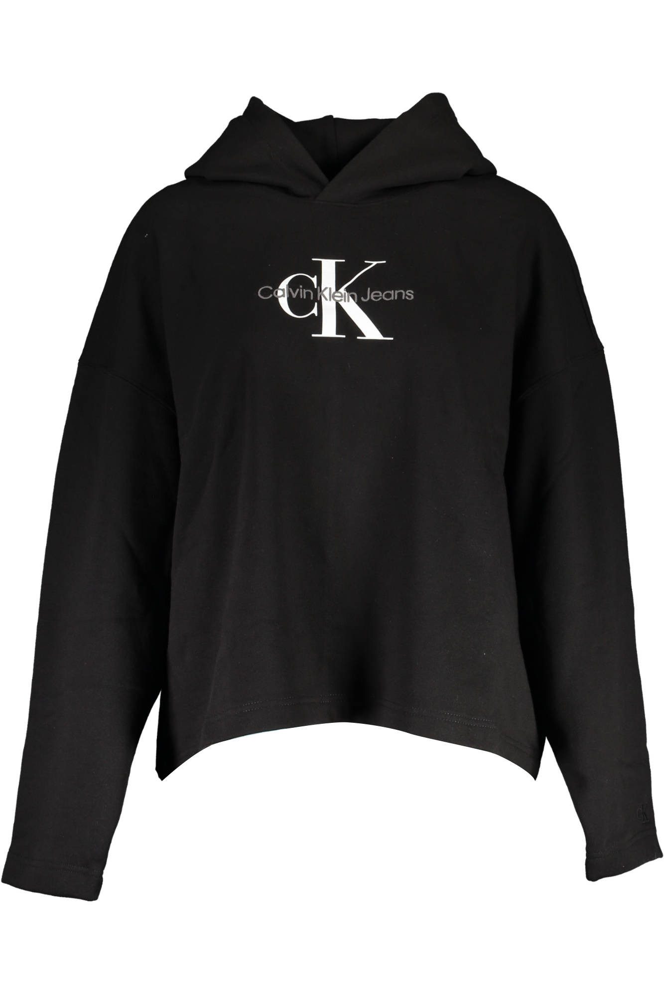 Calvin Klein Jeans Sweatshirt Damen-Kapuzenpullover schwarz mit Logo-Stickerei -