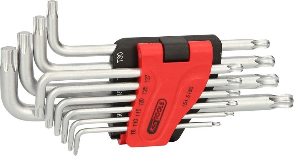 Stiftschlüssel KS Tools 151.5180 Torx-Kugelkopf-Winkelstiftschlüssel-Satz, lang, 10-