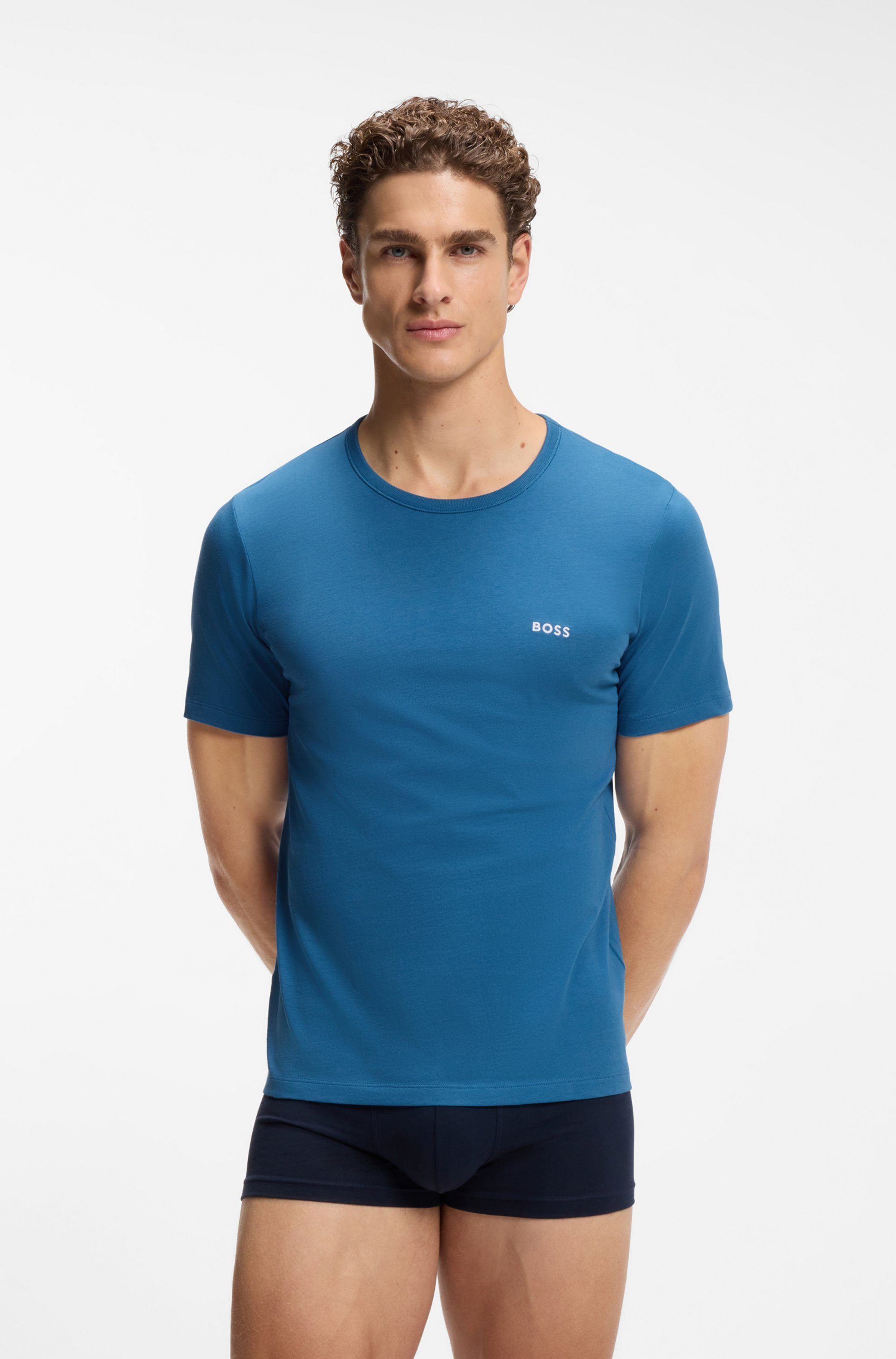 BOSS T-Shirt TShirtRN 3P Classic (3-tlg) mit Logostickerei