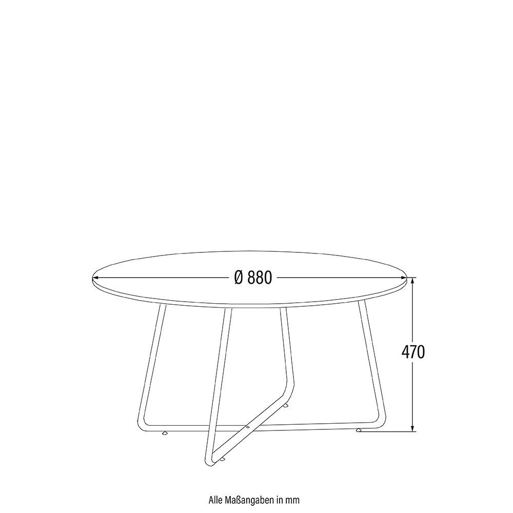 HOME DELUXE Couchtisch rund NOVARA - 88 x 47 cm, Sofatisch, Wohnzimmertisch, Wohnzimmer – Bild 4 von 4