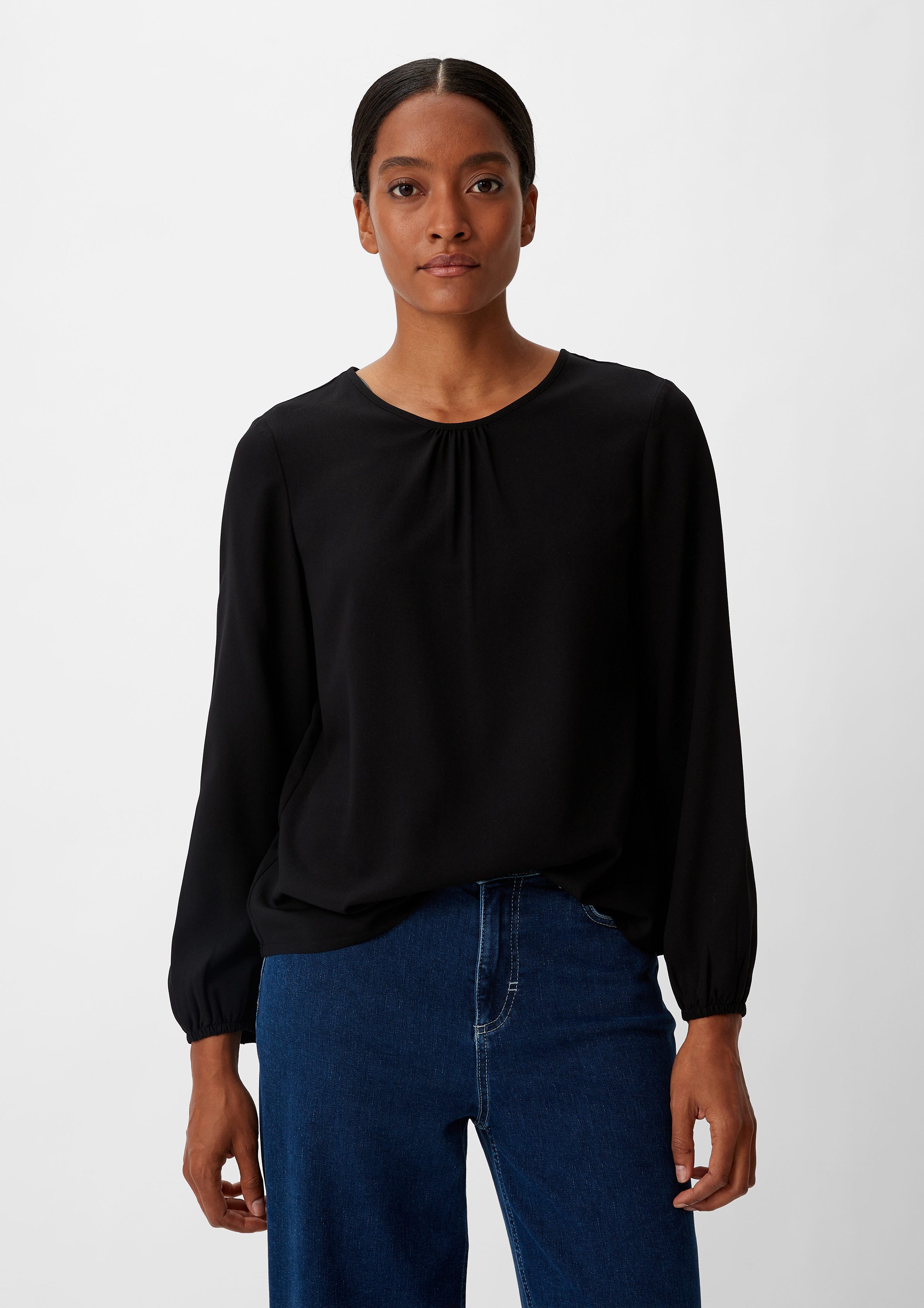 Langarmbluse Bluse aus Viskosemix