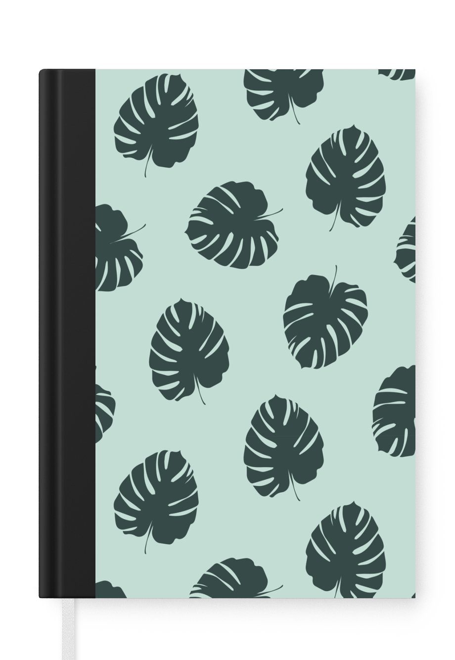 MuchoWow Notizbuch Sommer - Monstera - Blau, Journal, Merkzettel, Tagebuch, Notizheft, A5, 98 Seiten, Haushaltsbuch