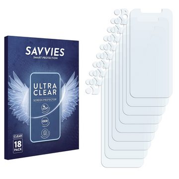 Savvies Schutzfolie für Apple iPhone 12 (Display+Kamera), Displayschutzfolie, 18 Stück, Folie klar