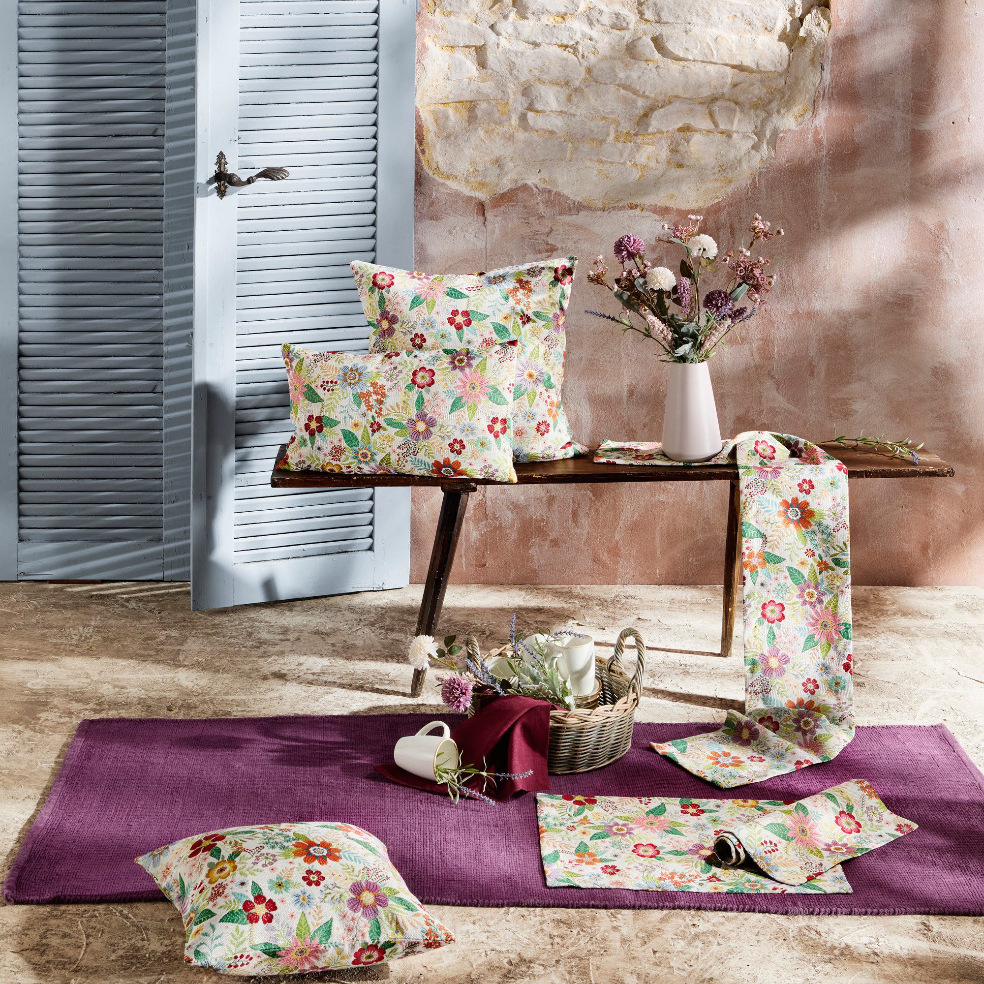 Erwin Müller Platzset Tischset "Blumen" 2er-Pack, Jacquard Blumen