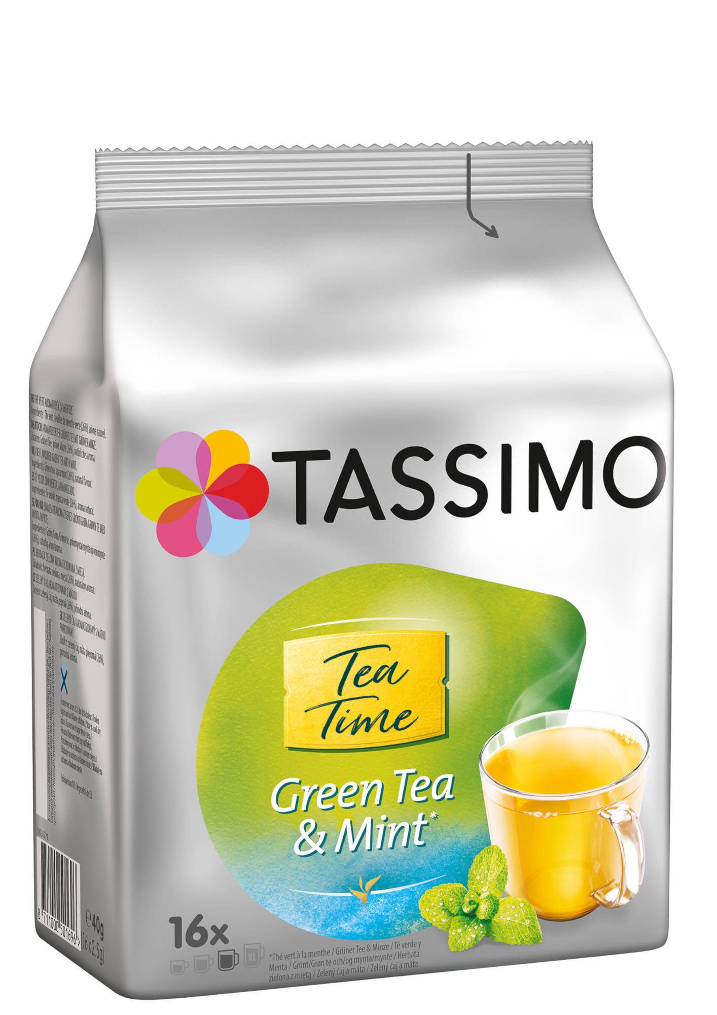 TASSIMO Tee Kapseln Tea Time Grüner Tee Minze T Discs 5x16 Teekapseln, (Packung, 5er Pack)