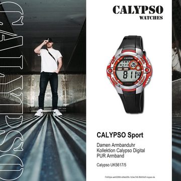 CALYPSO WATCHES Digitaluhr Calypso Unisex Uhr K5617/5 Kunststoffband, Damen, Herren Armbanduhr rund, PURarmband schwarz, Sport