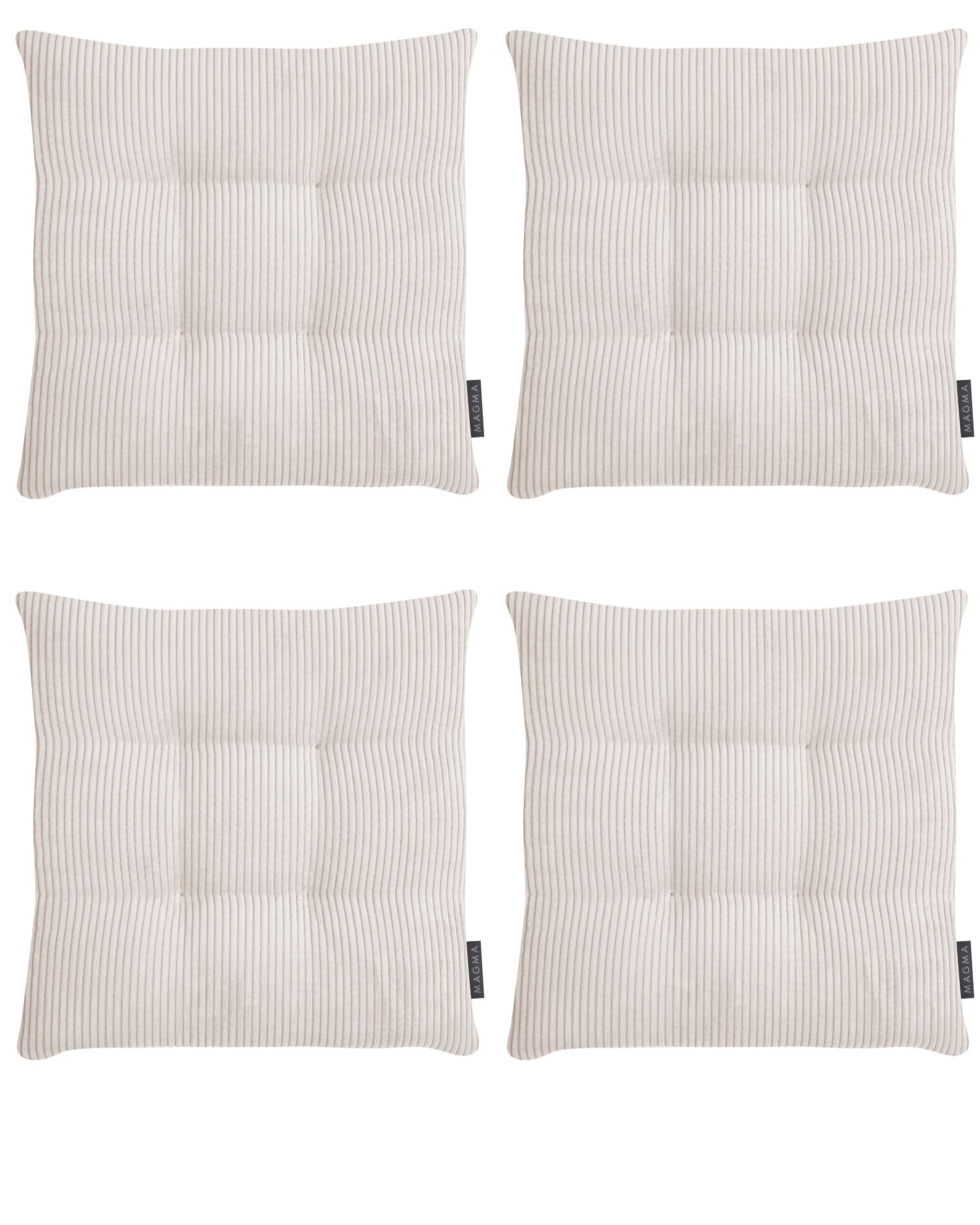 Magma Heimtex Stuhlkissen 4er Set Inga Stuhlkissen Подушки ca. 35x35x5 cm Cordstoff, gestreift trendiger Cord Look
