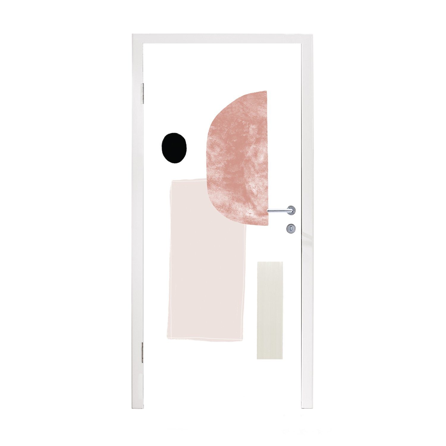 bedruckt, Matt, - Abstrakt cm 75x205 (1 Design, - für St), Tür, Türaufkleber, Fototapete Türtapete MuchoWow Pastell