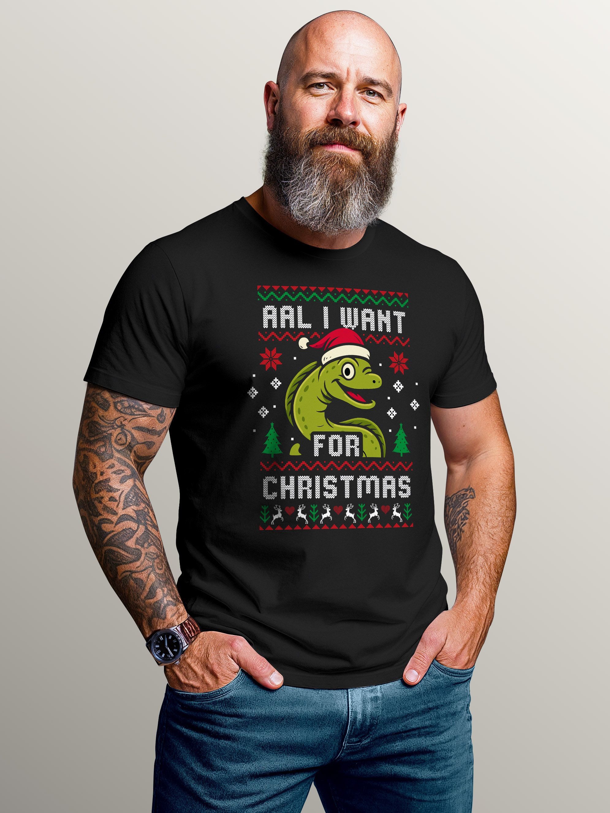 MoonWorks Print-Shirt Herren T-Shirt Weihnachten Spruch Wortspiel lustig All I want for mit Print
