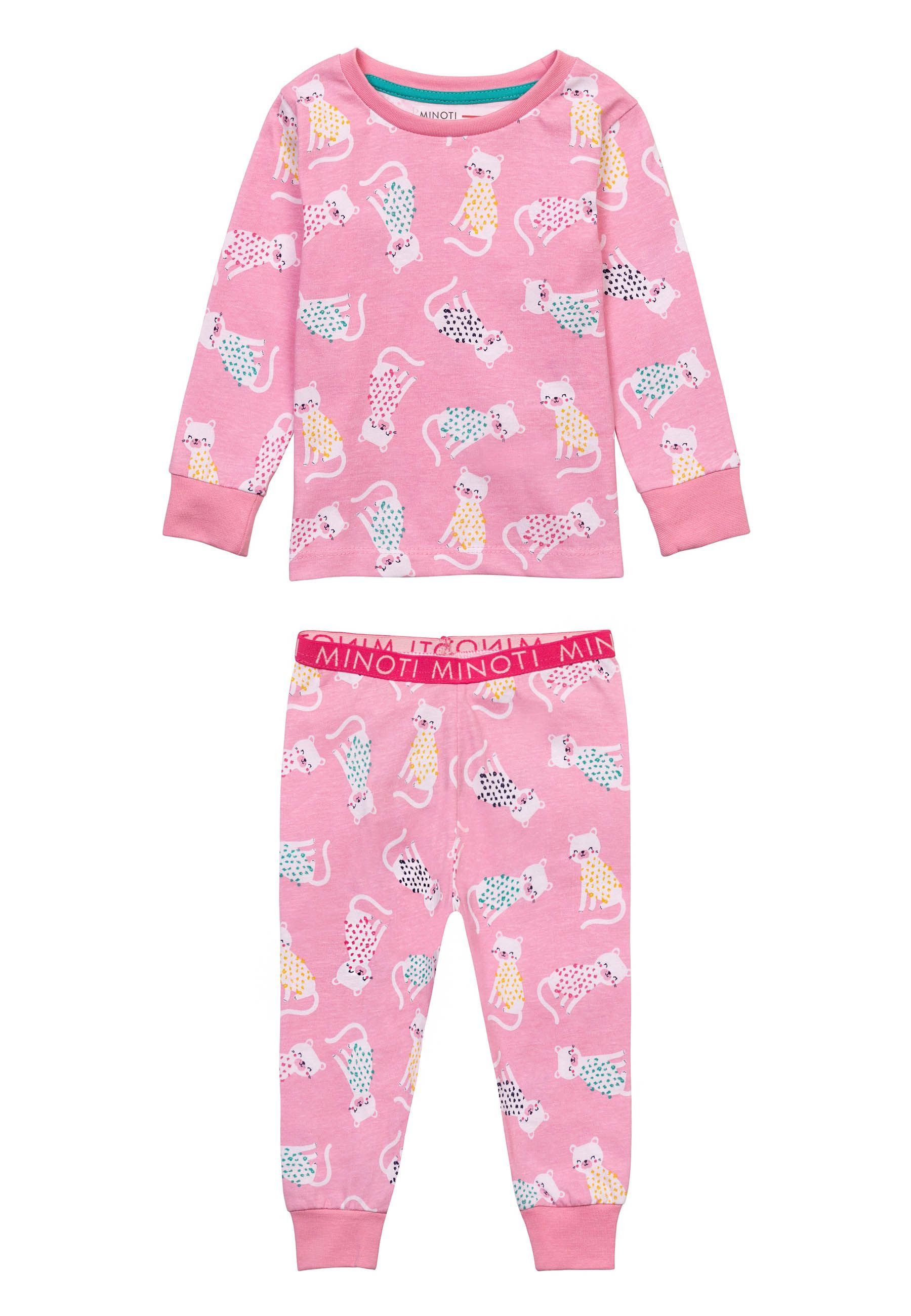 MINOTI Pyjama Gemusterter Schlafanzug (1y-8y) Rosa | Pyjamas